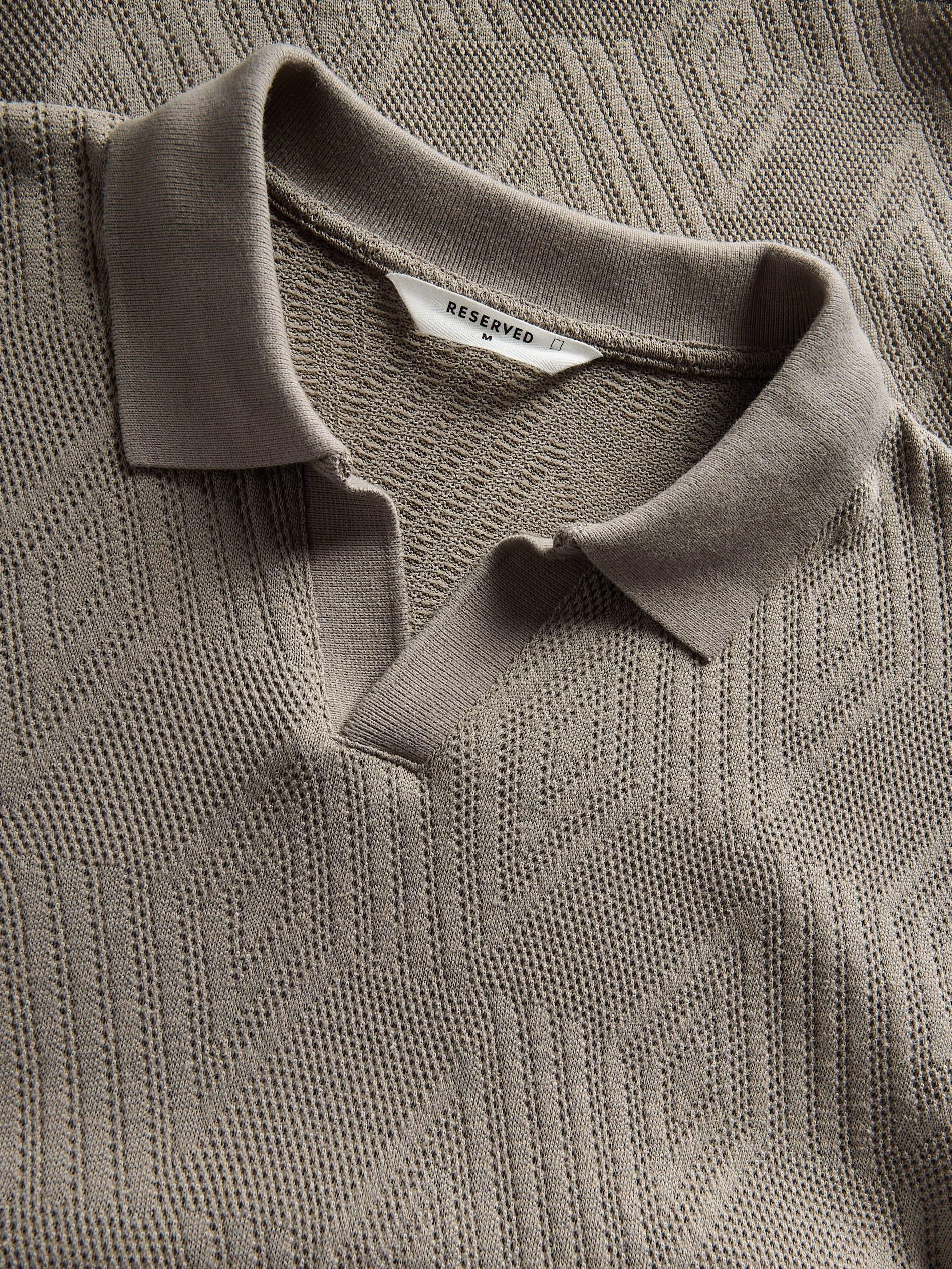 Beige Regular Fit Structural Polo Shirt, , large image number 2