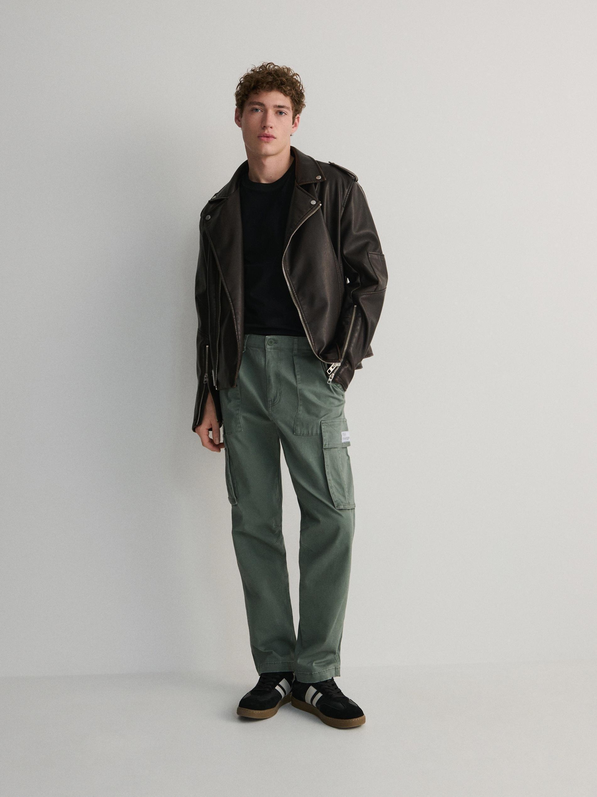 Green Cargo Trousers, , large image number 1