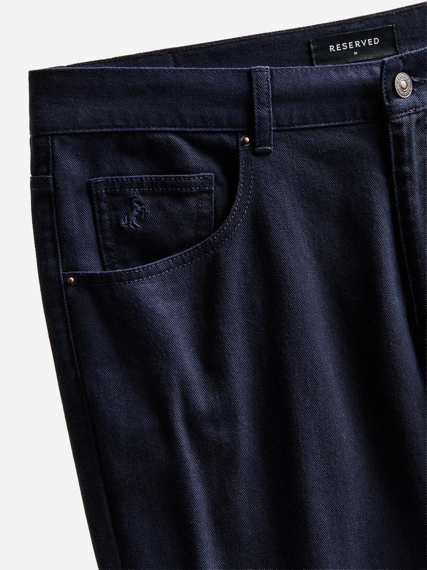 Blue Straight Cotton Pants, Navy, large image number 5