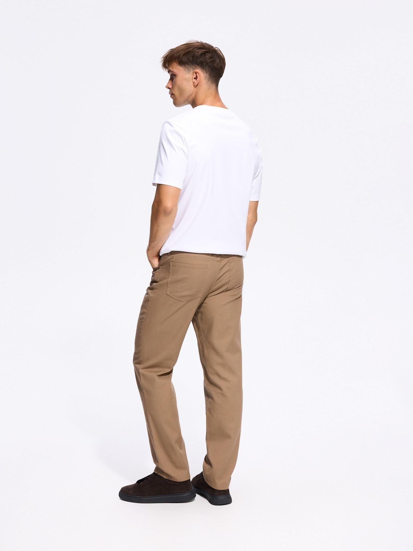 Beige Straight Cotton Pants, Beige, large image number 2