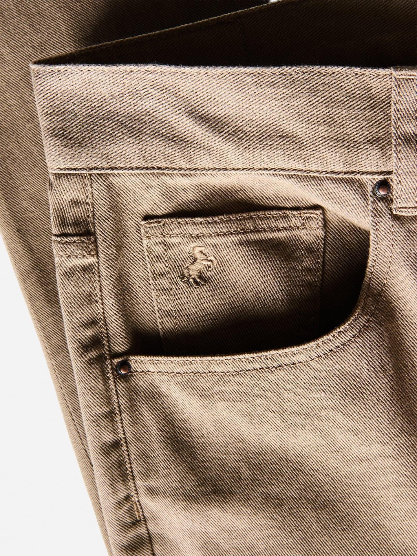 Beige Straight Cotton Pants, Beige, large image number 4