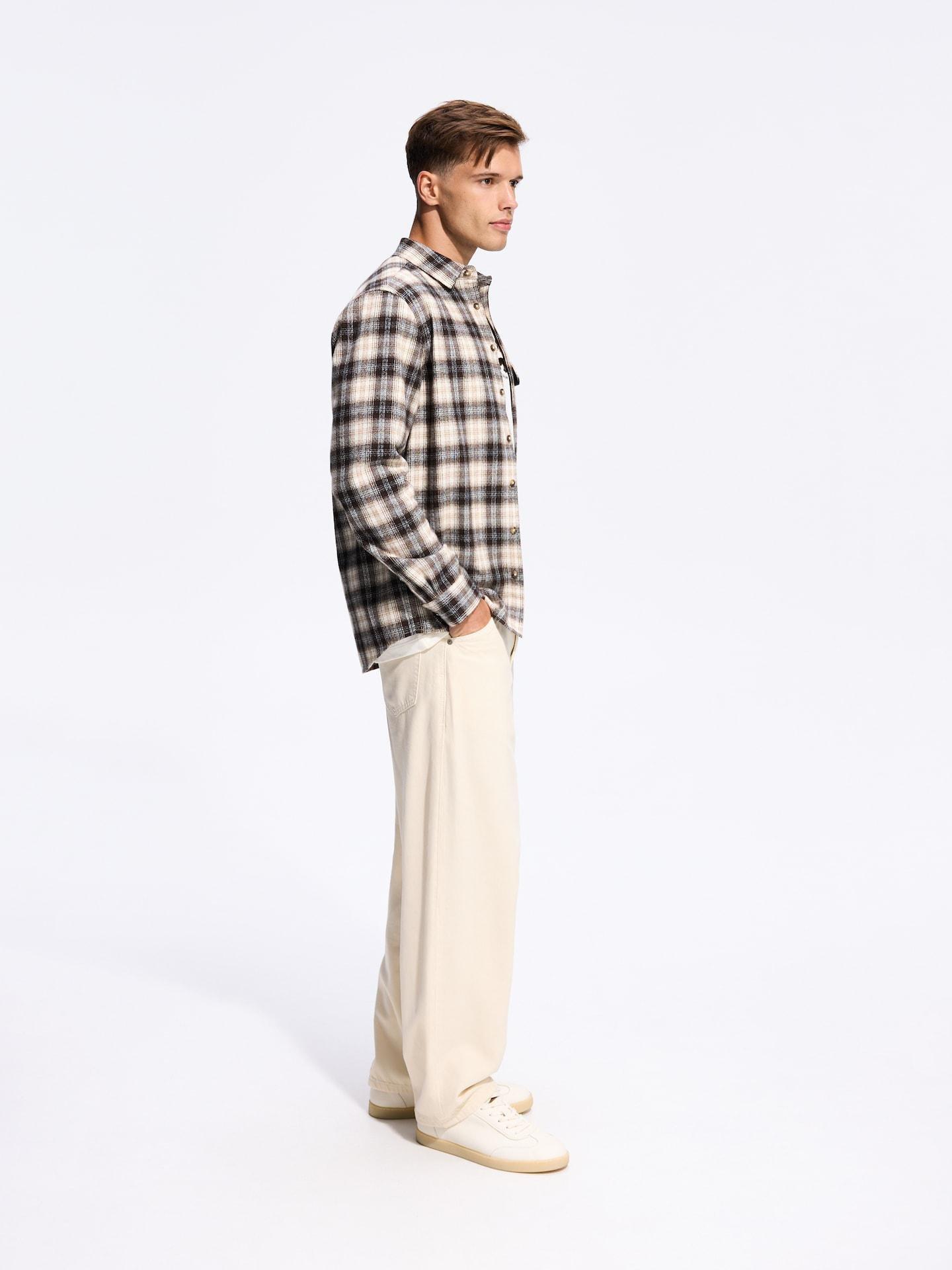 Cream Barrel Trousers With Lyocell, Ivory, medium