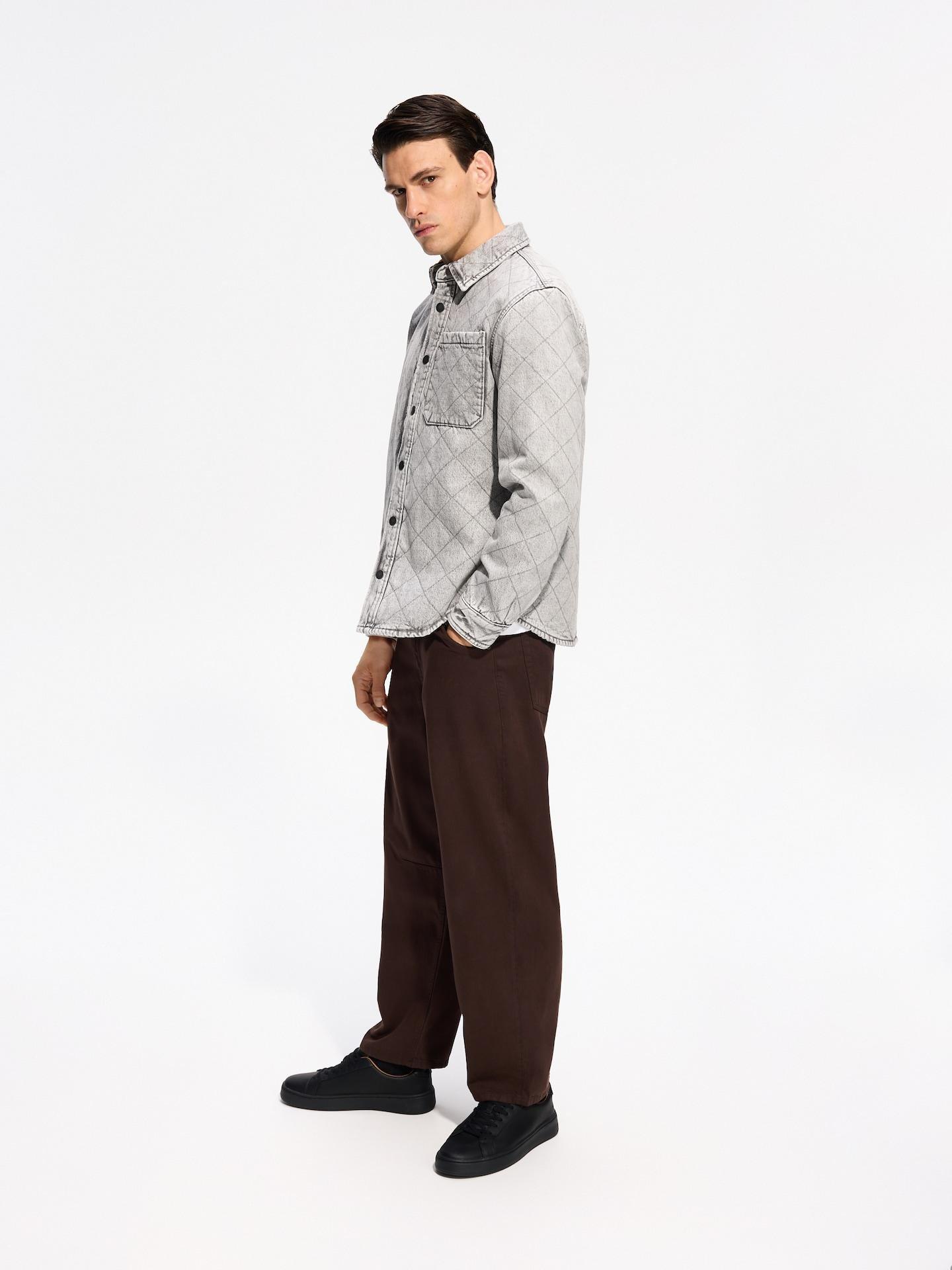Brown Barrel Trousers With Lyocell, Brown, medium