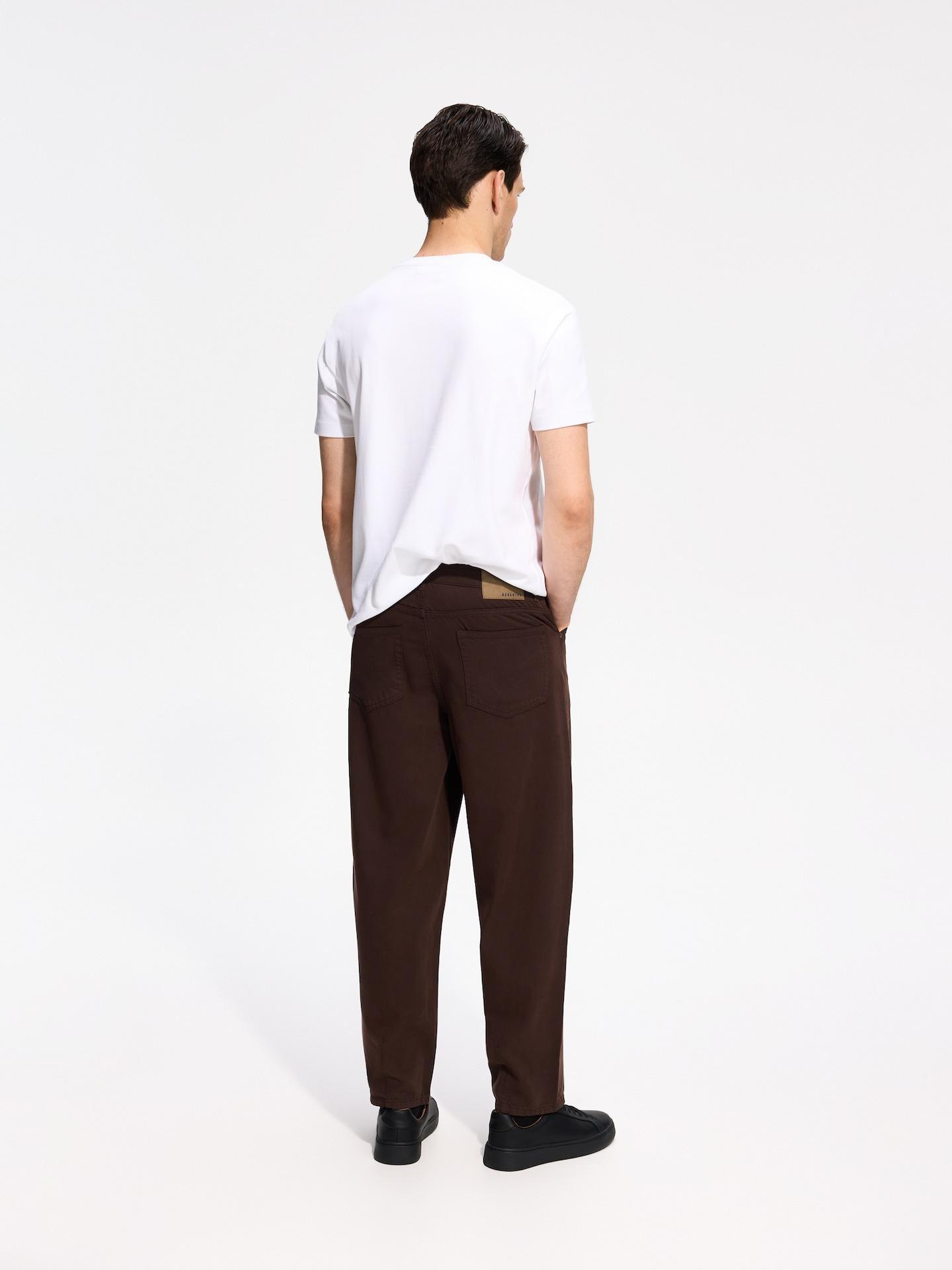 Brown Barrel Trousers With Lyocell, Brown, large image number 2