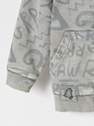 Reserved - Light Grey Zip Up Hoodie With Wash Effect, Kids Boy