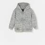 Reserved - Light Grey Zip Up Hoodie With Wash Effect, Kids Boy
