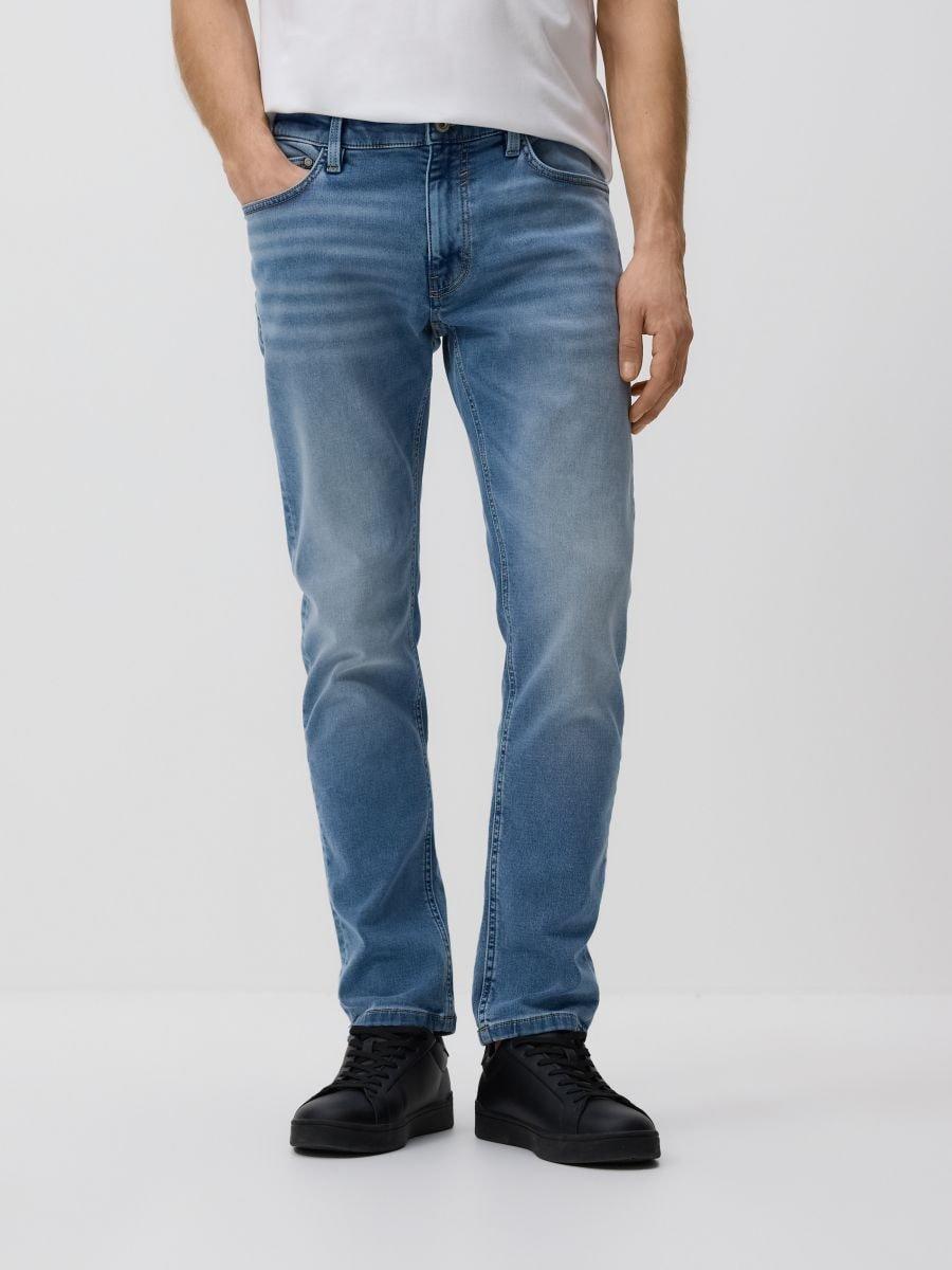 Blue Slim Jeans With Wash Effect, Blue, medium