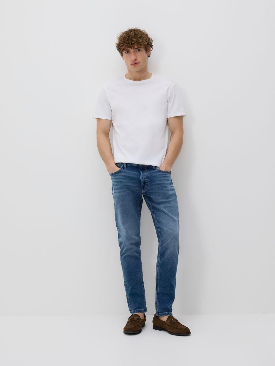 Blue Slim Jeans With Wash Effect, Blue, medium