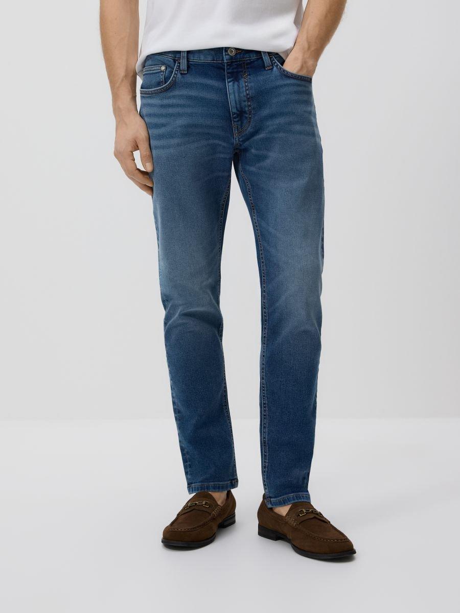 Blue Slim Jeans With Wash Effect, Blue, medium