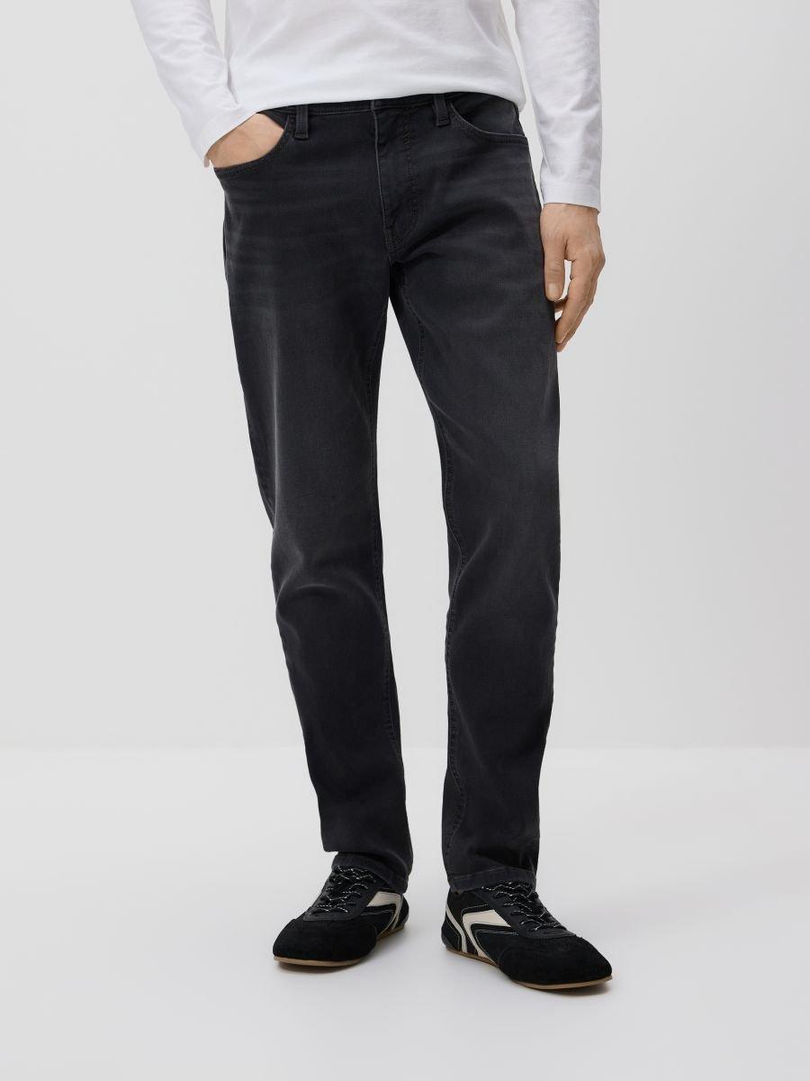 Grey Slim Jeans With Wash Effect, Grey, medium