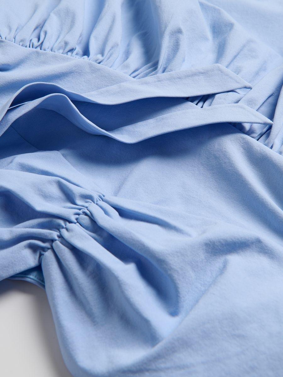 Blue Midi Dress With Tie, , large image number 3