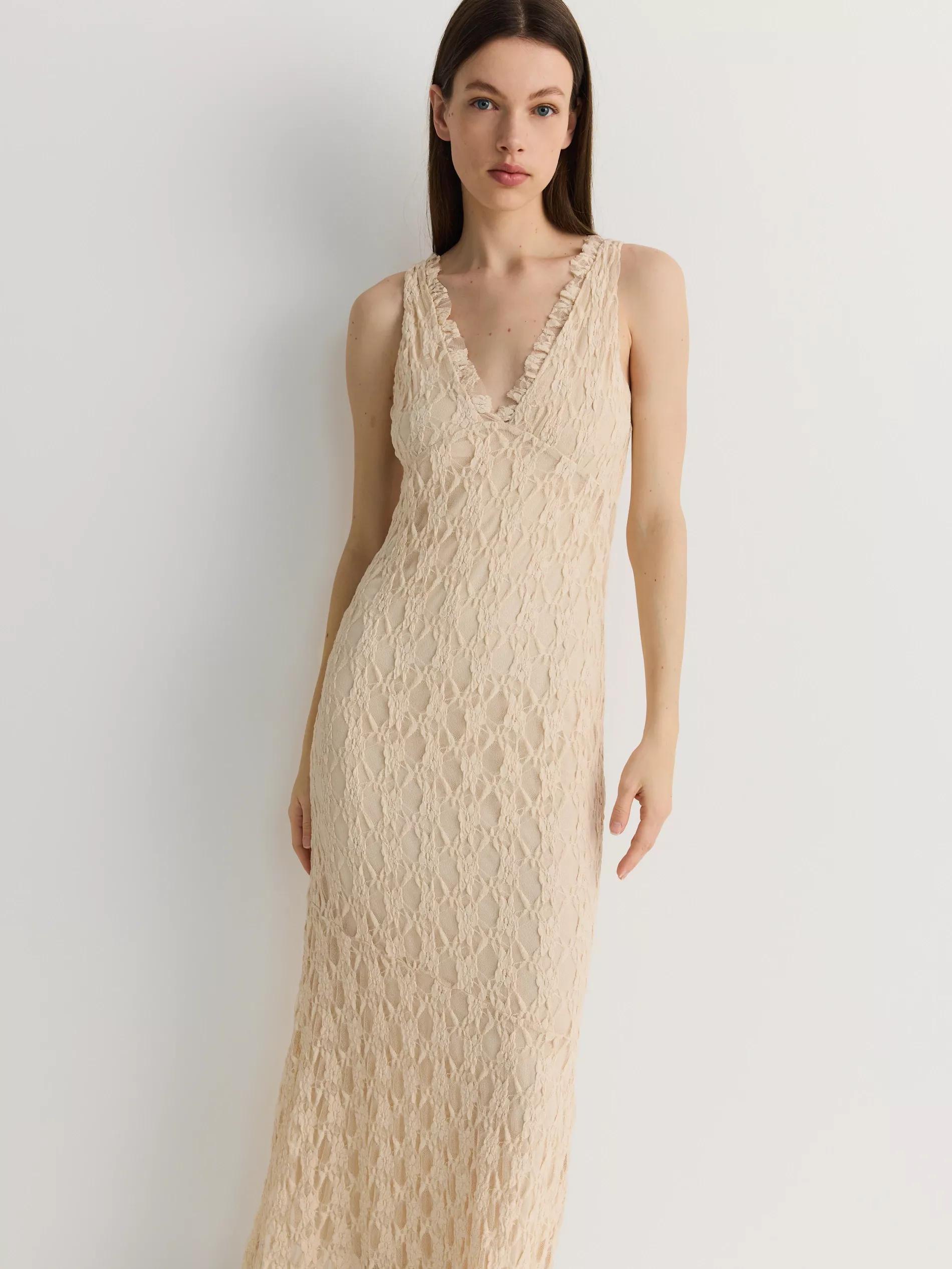WHEAT Lace maxi dress, , large image number 5
