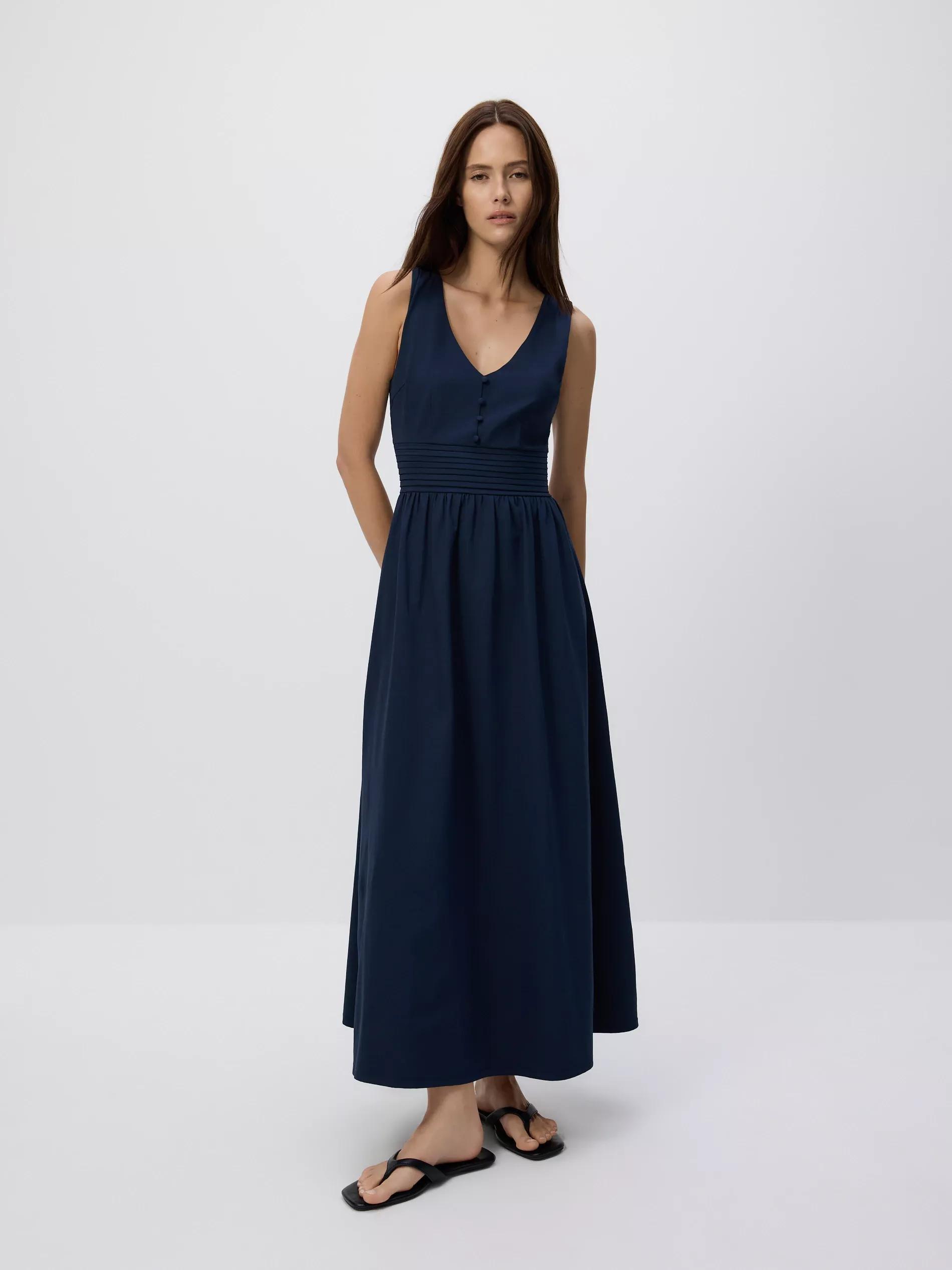 Navy Maxi Dress With Back Tie, , large image number 0