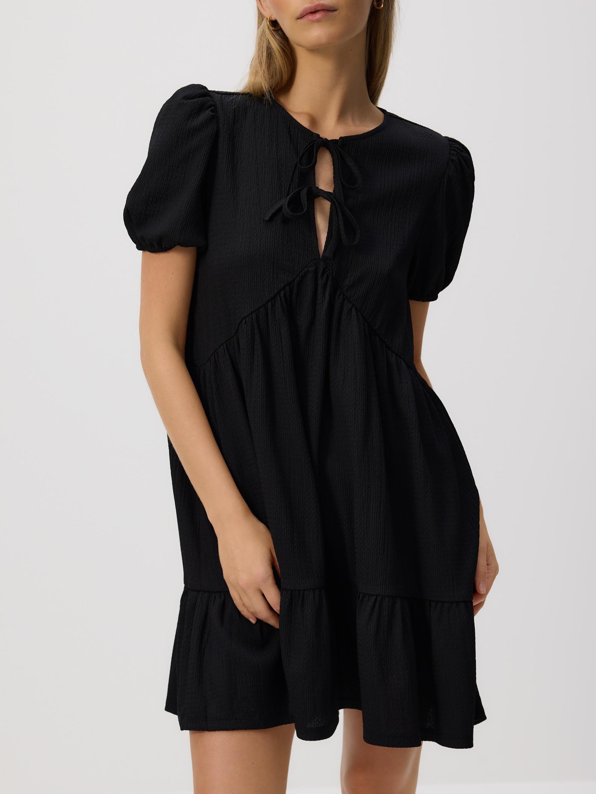 BLACK Structured mini dress, Black, medium