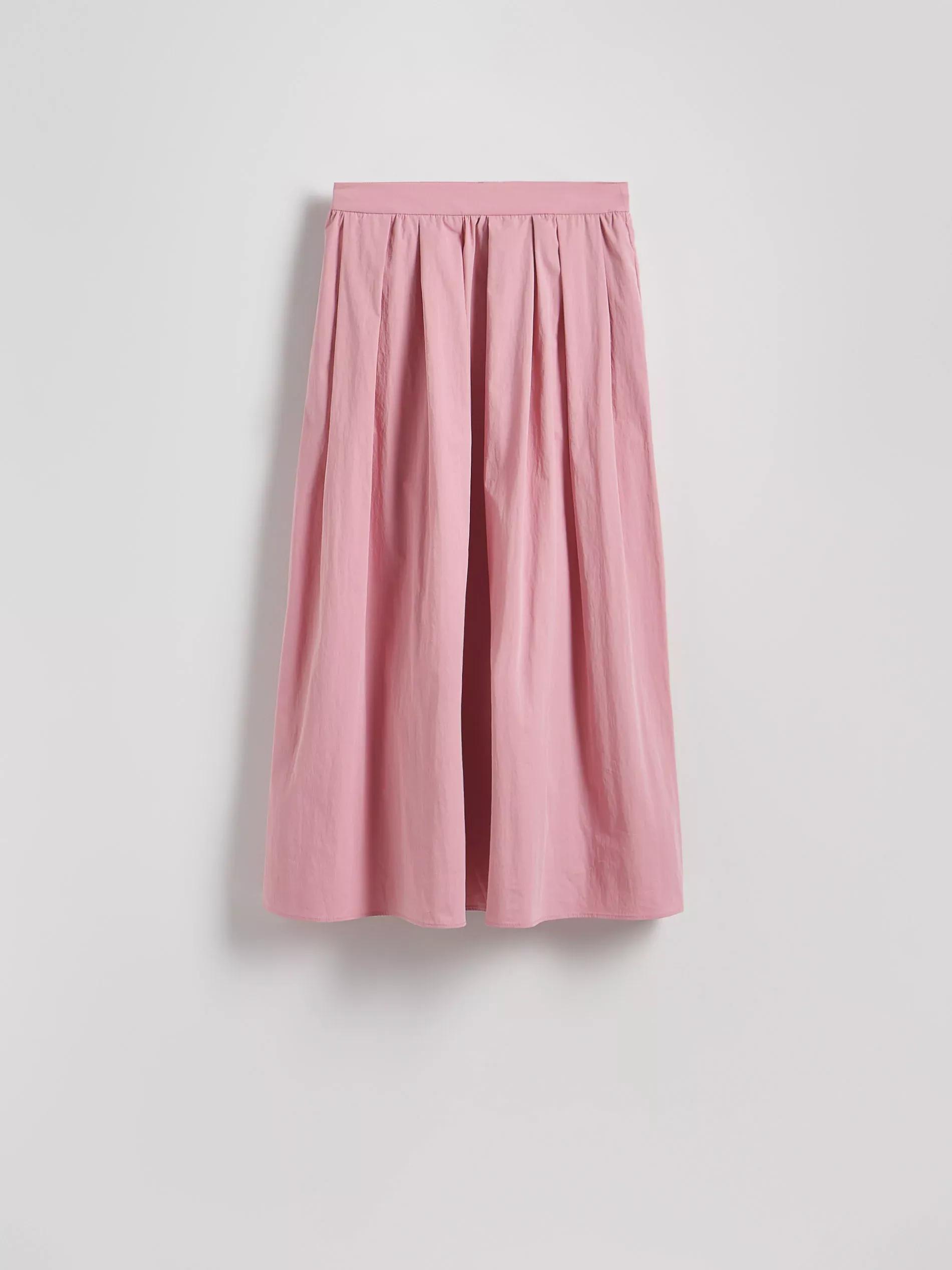 Pink Cotton Midi Skirt, , large image number 0