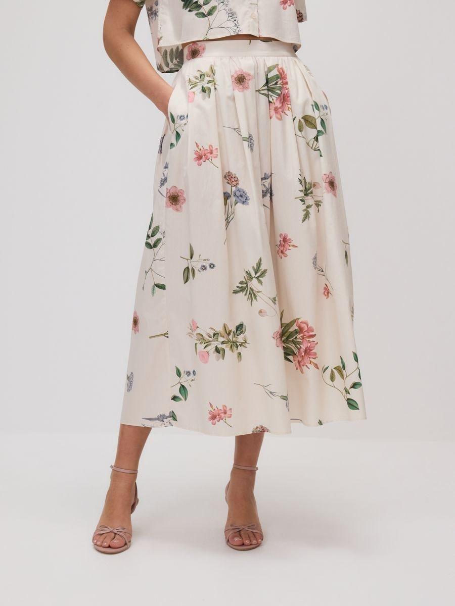 Multicolour Cotton Midi Skirt, , large image number 1