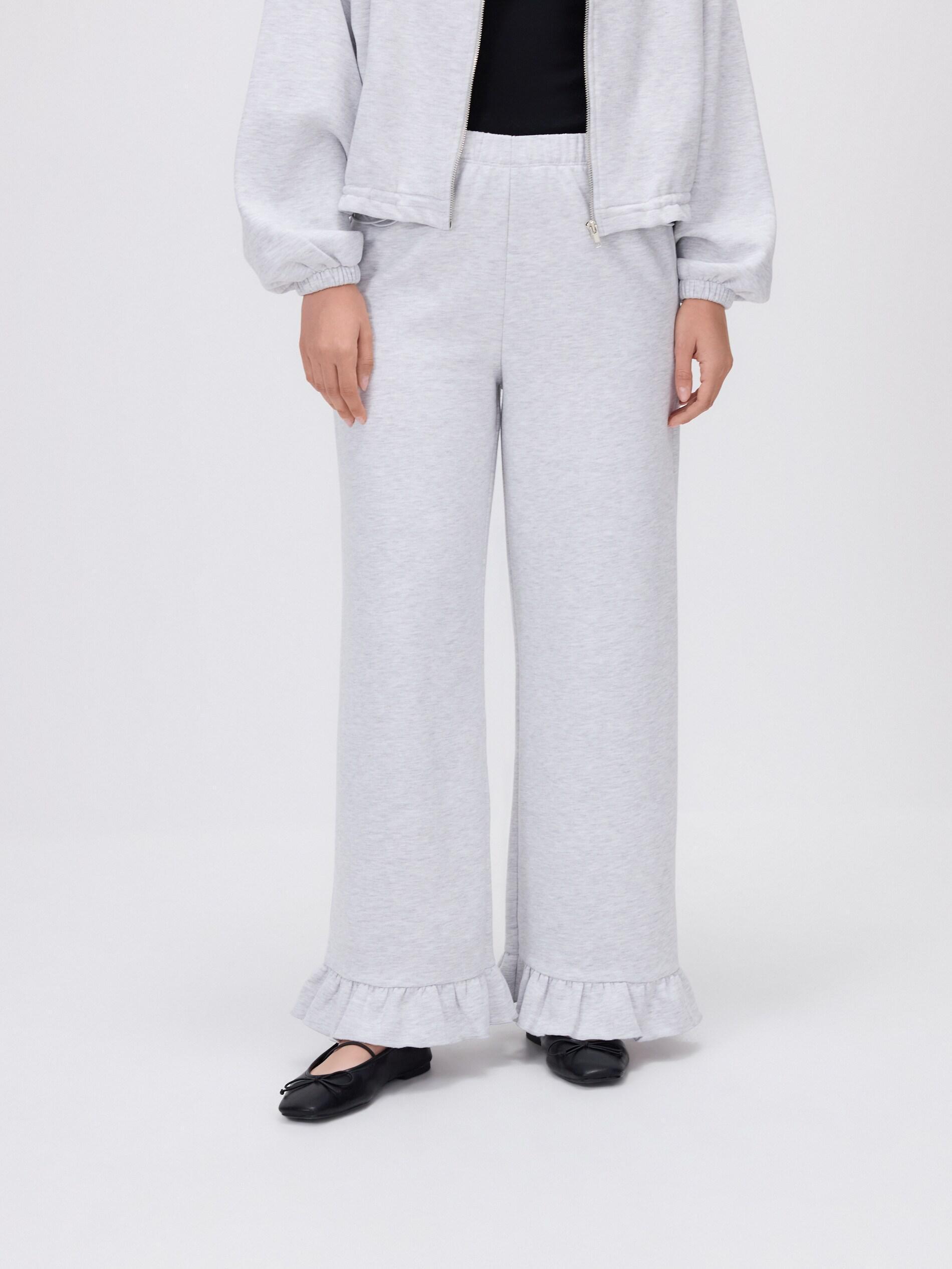 Grey Pants With Ruffles, Light grey, large image number 1