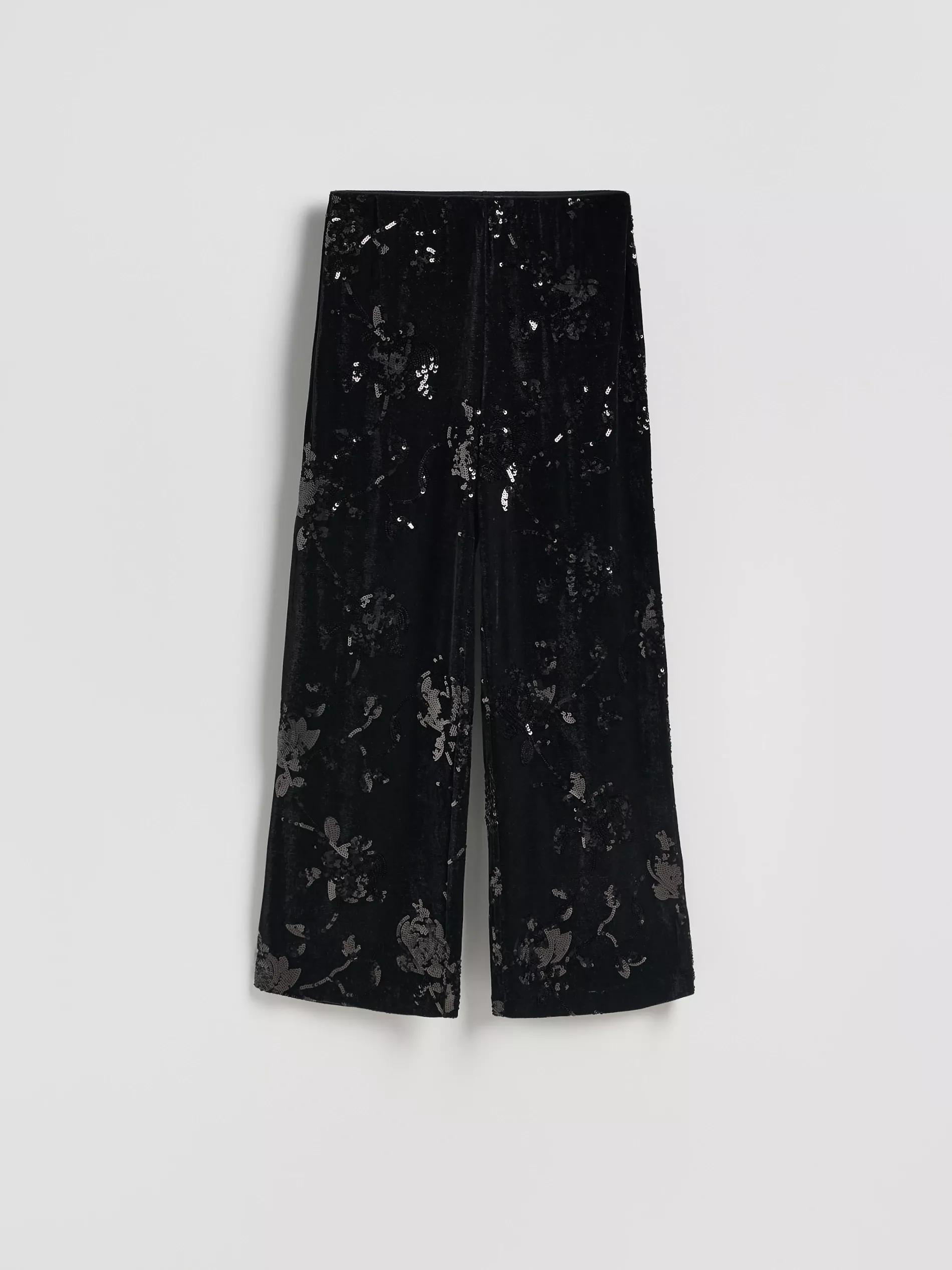 Black Sequin Trousers, Black, large image number 4