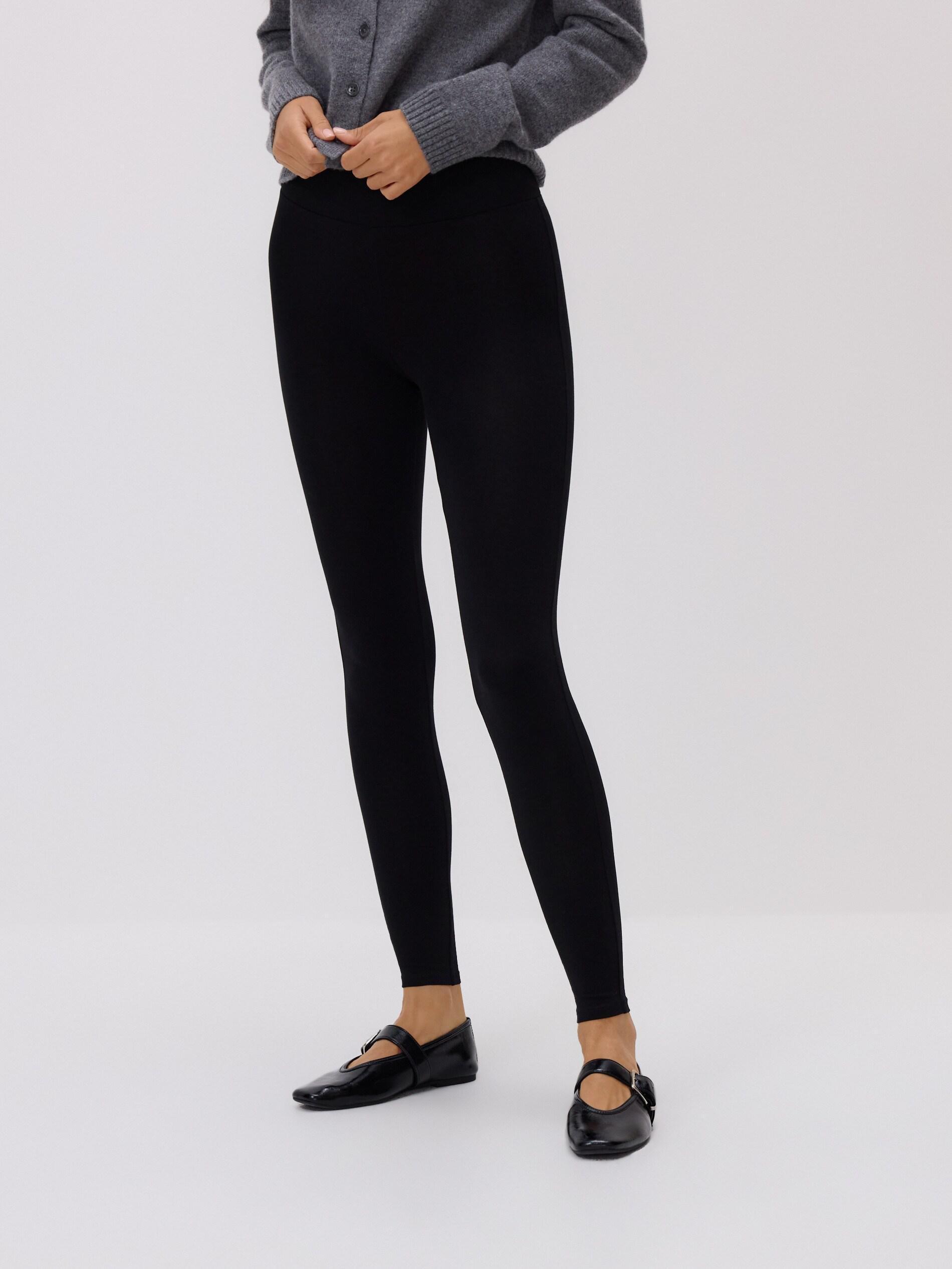Black Cotton Rich Leggings, Black, large image number 3