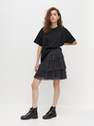 Reserved - Glittery Black Mini Ruffles Skirt, Women