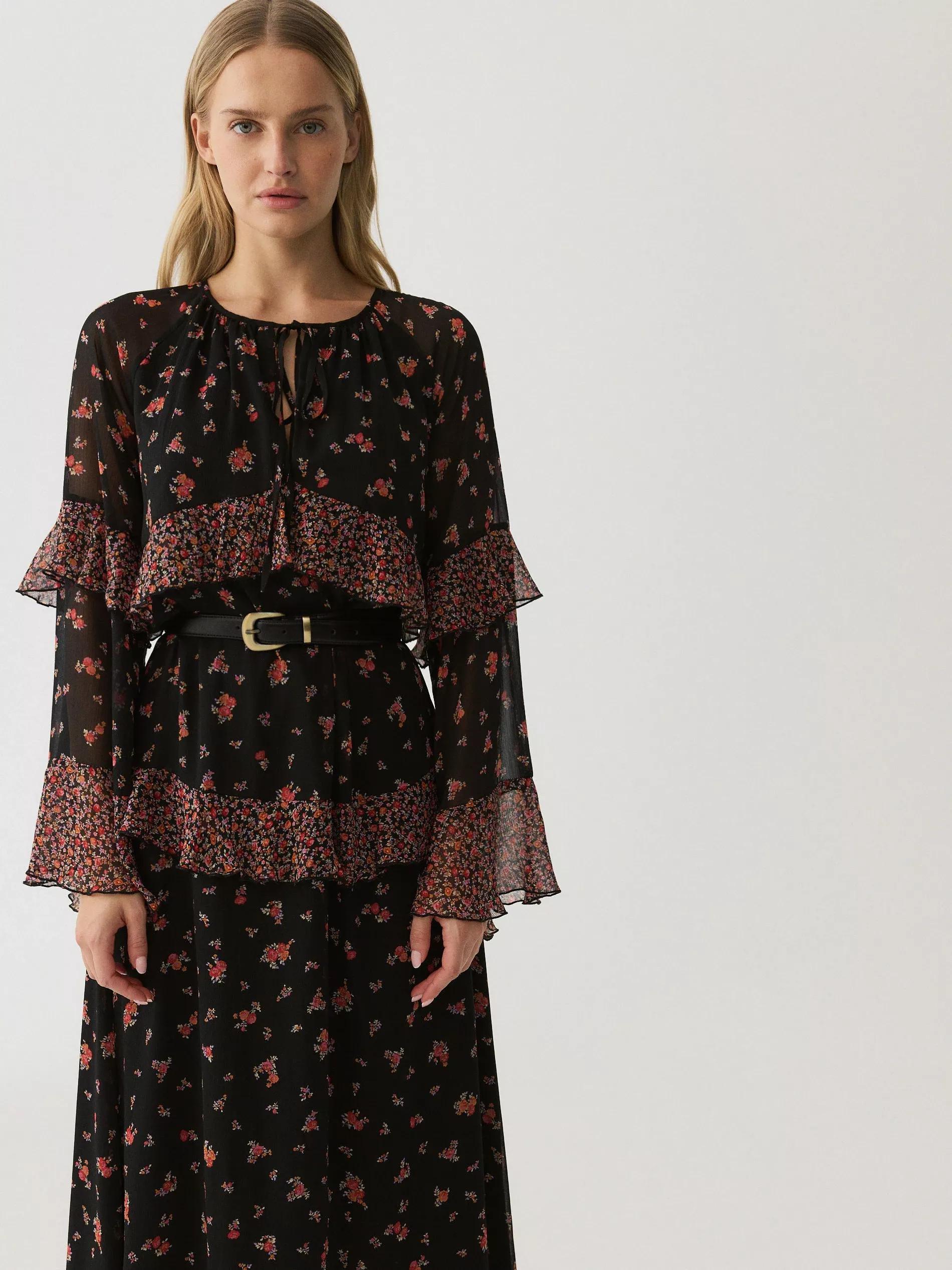 Black Dress With Ruffle Details, , large image number 2