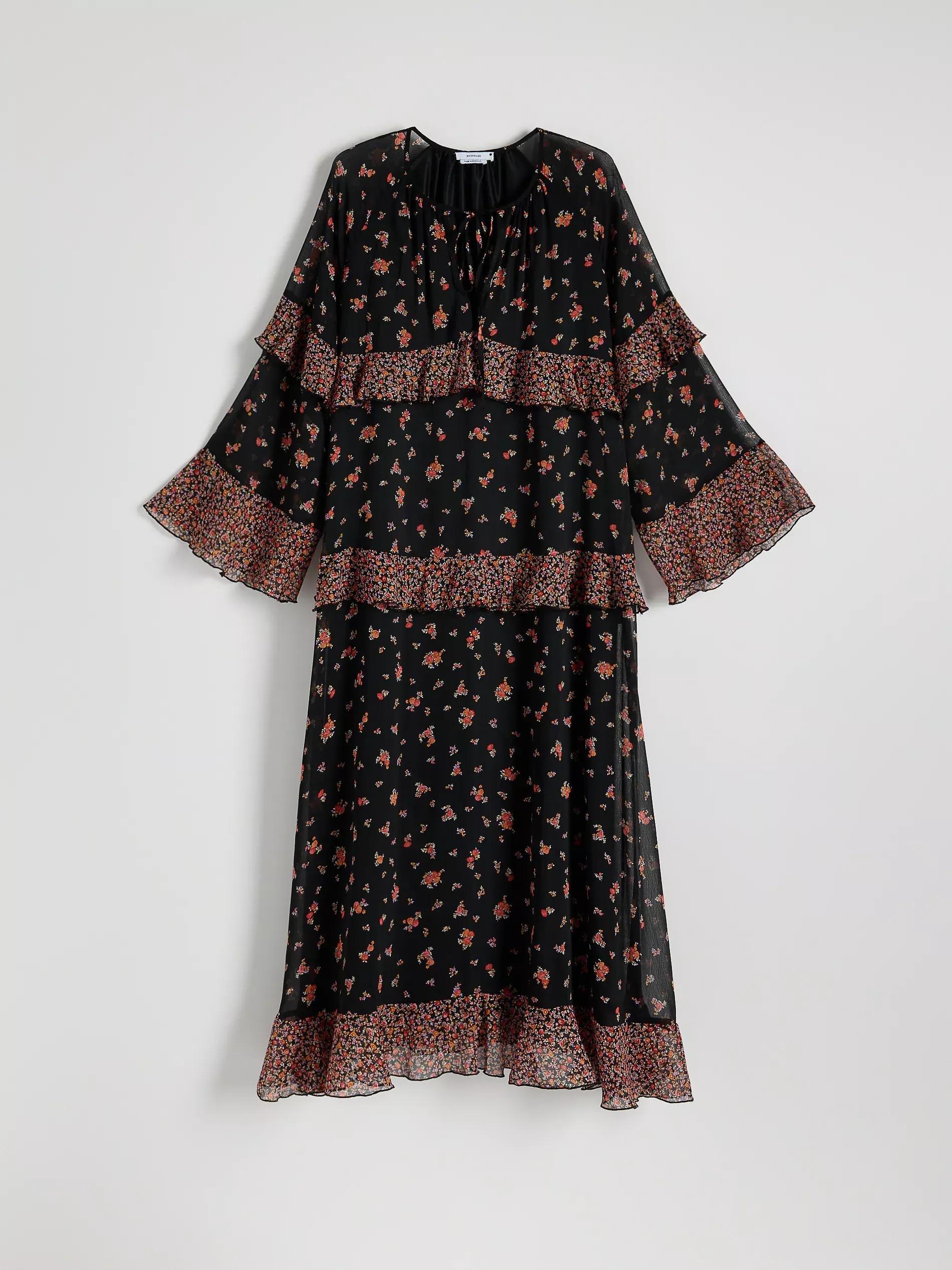 Black Dress With Ruffle Details, , large image number 5