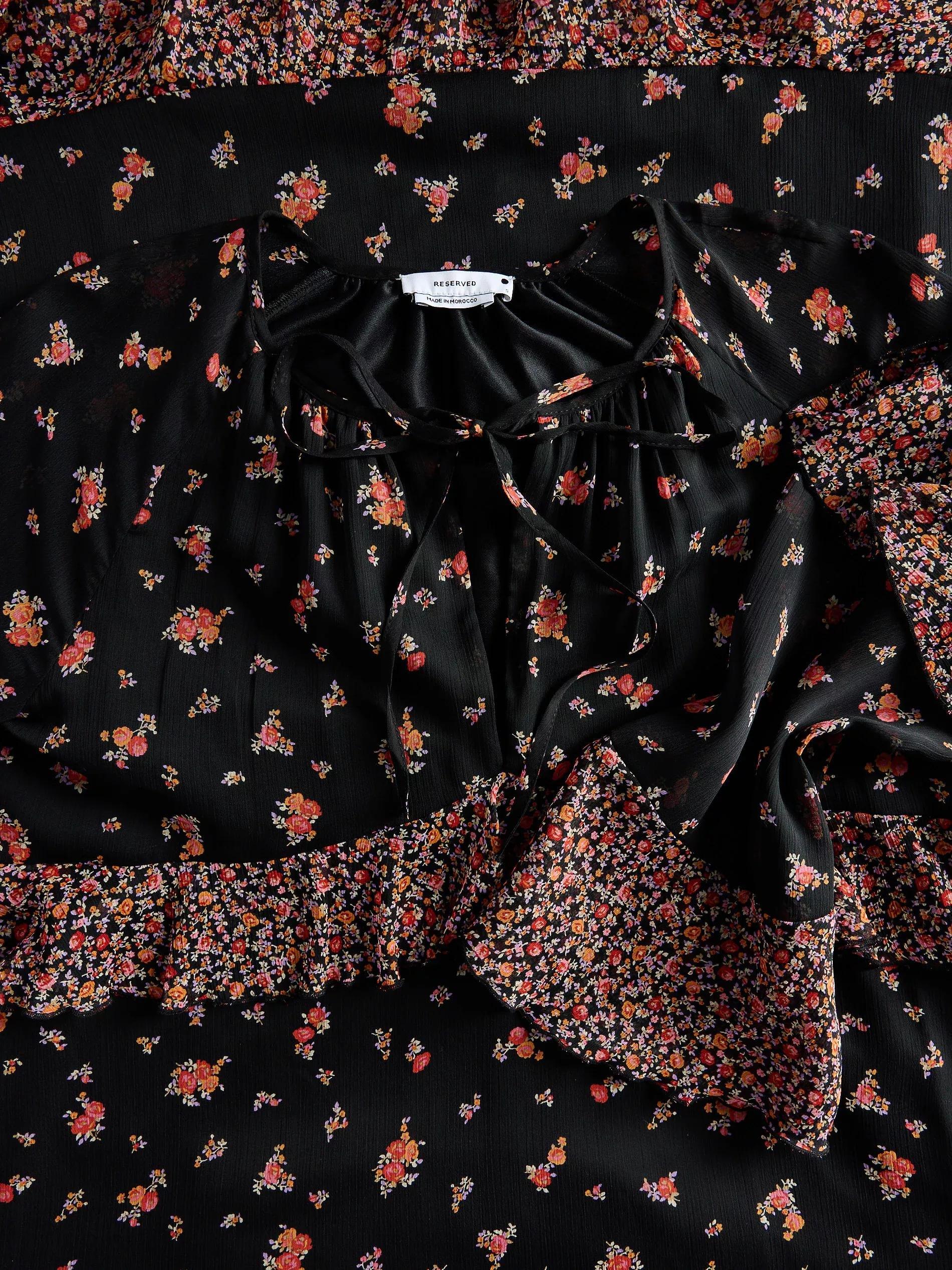 Black Dress With Ruffle Details, , large image number 6
