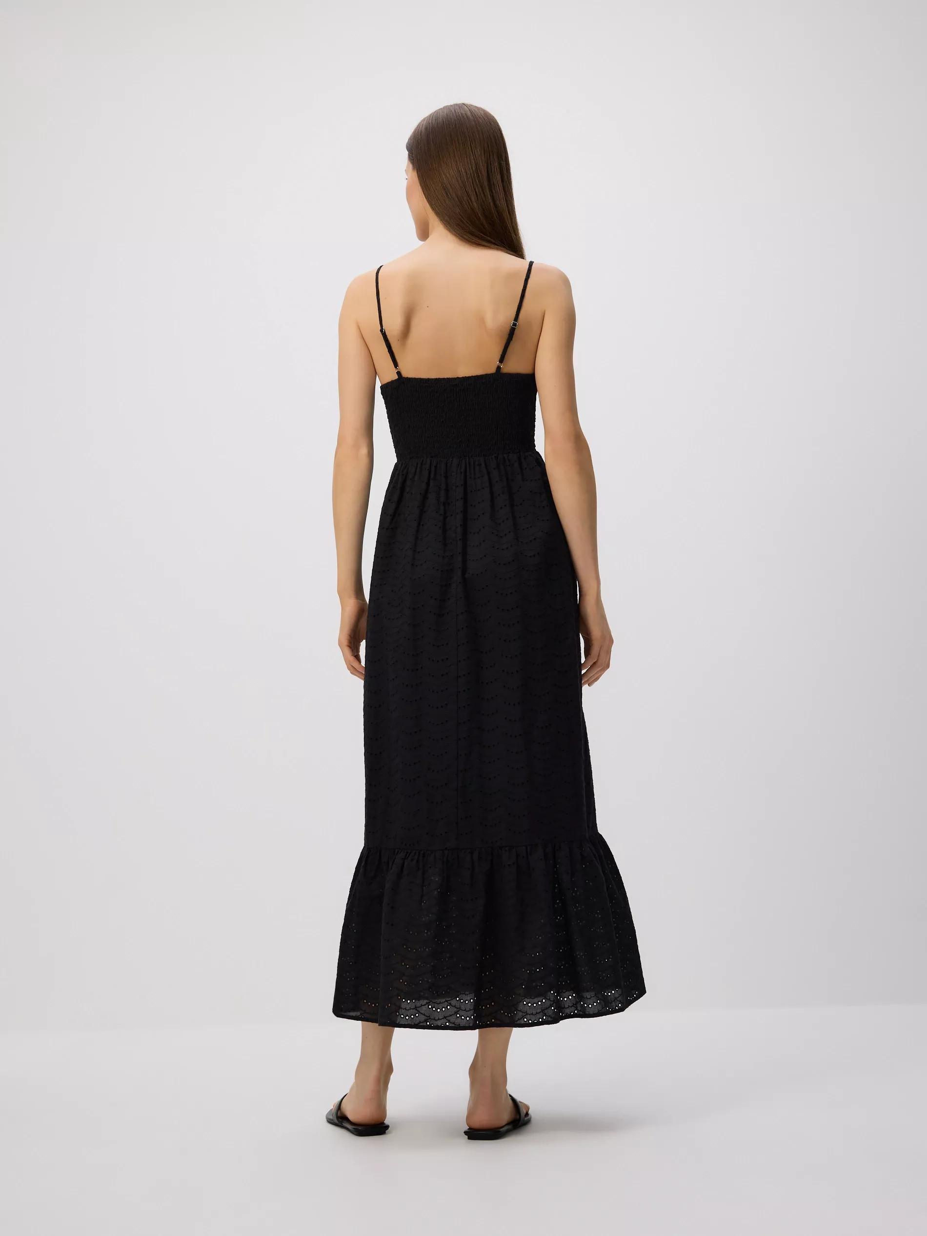 Black Openwork Midi Dress, , large image number 3