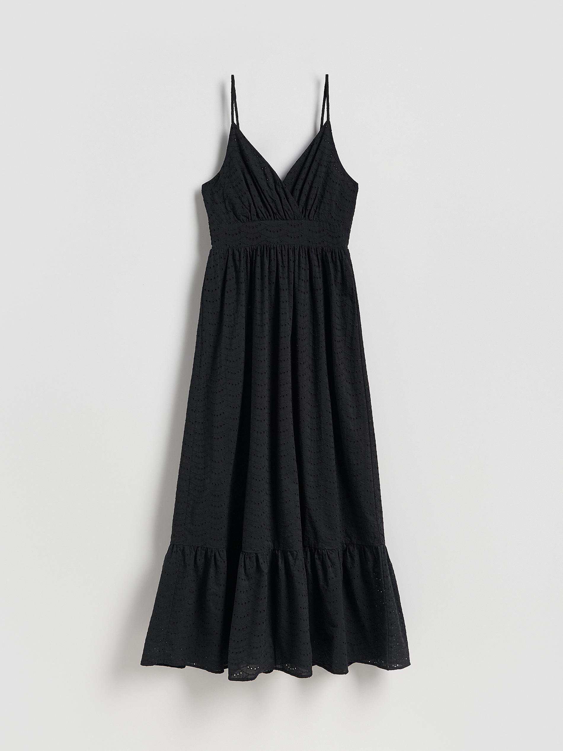 Black Openwork Midi Dress, , large image number 4