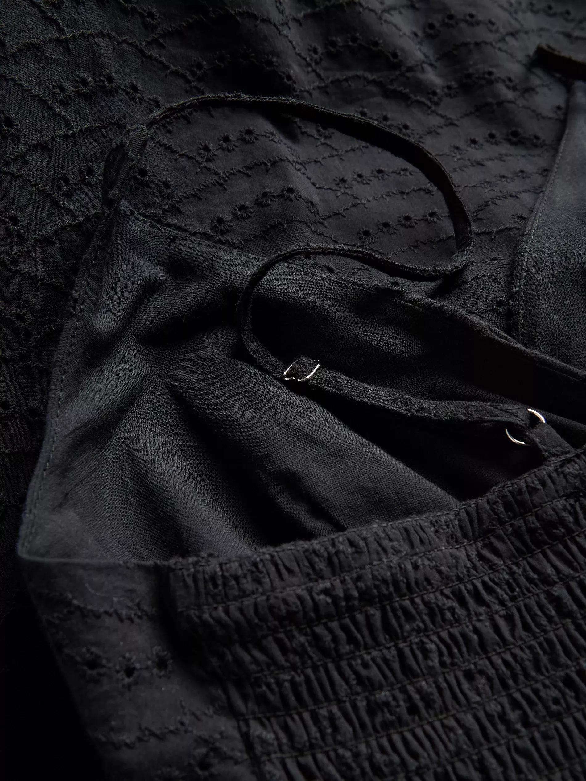 Black Openwork Midi Dress, , large image number 5