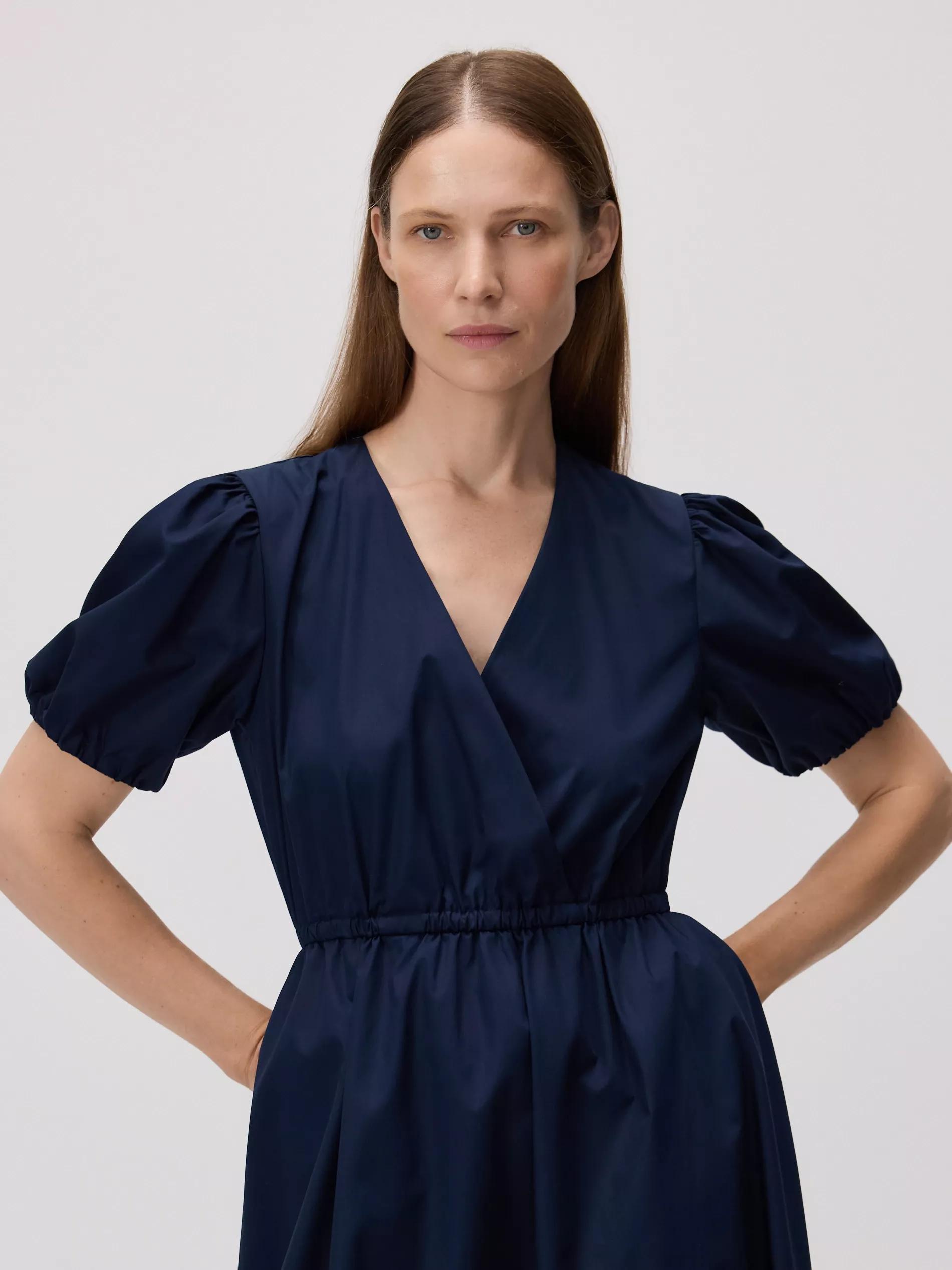 Navy Dress With Puff Sleeves, , large image number 2