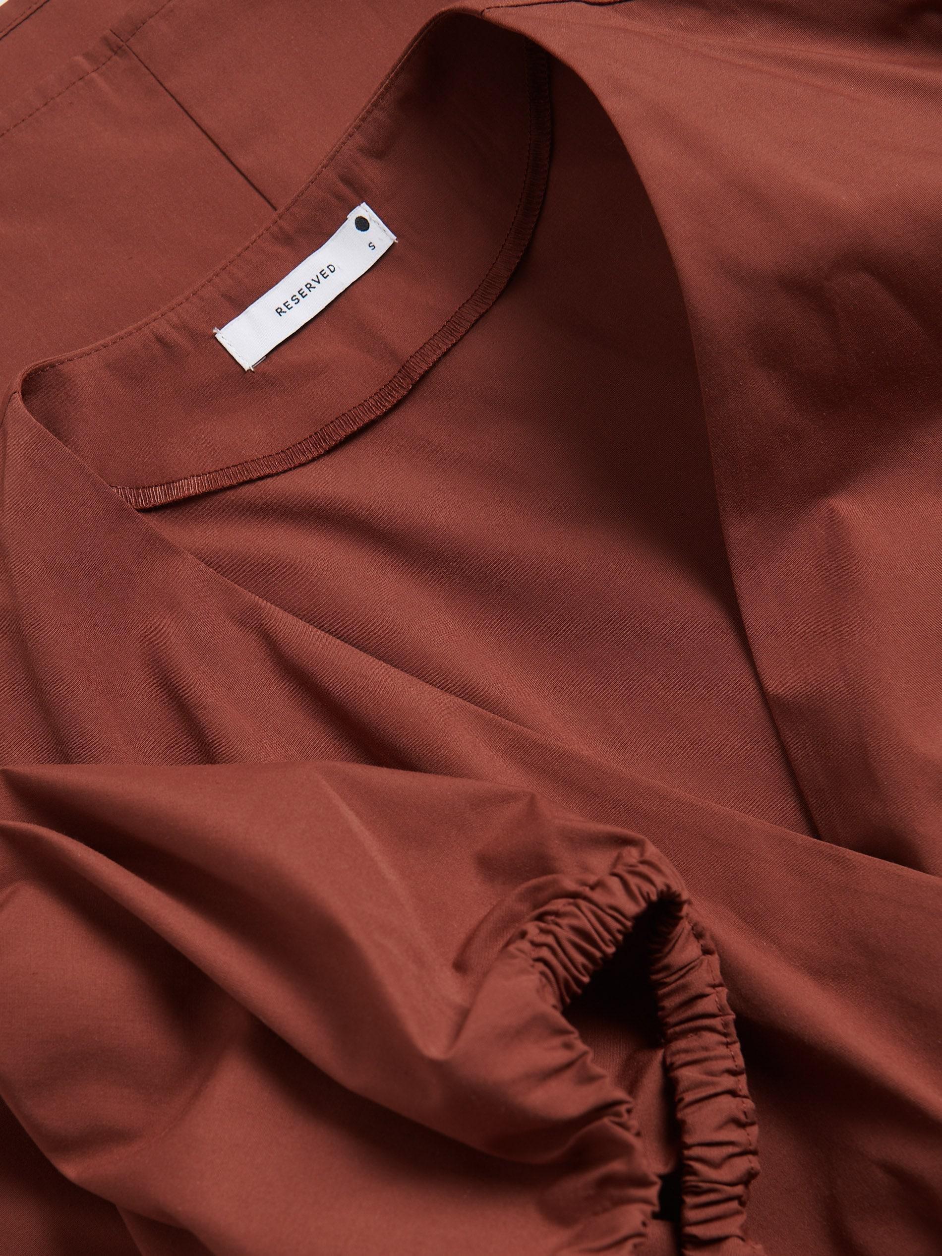 Brown Dress With Puff Sleeves, , large image number 1