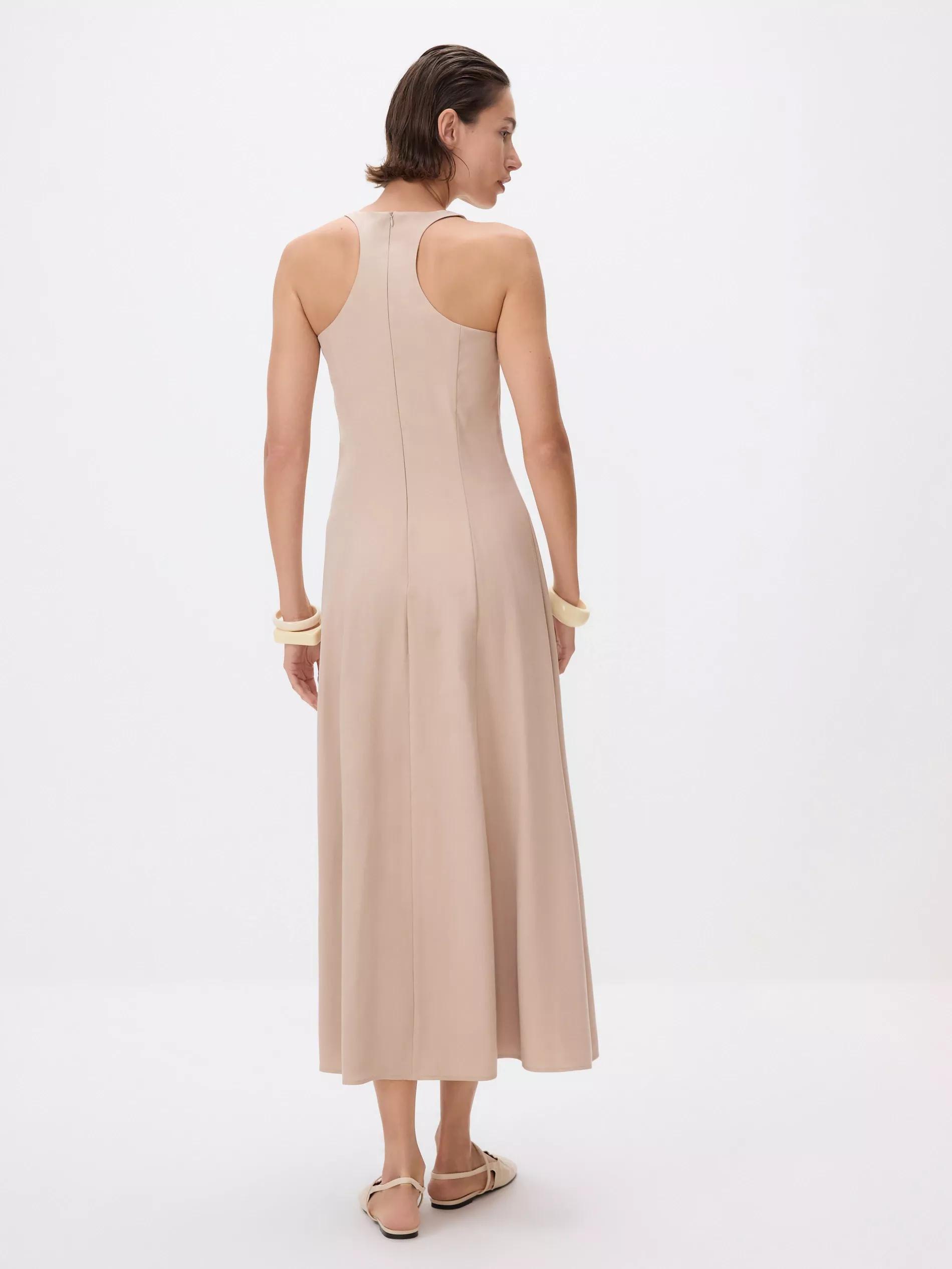 Beige Viscose Rich Midi Dress, , large image number 2