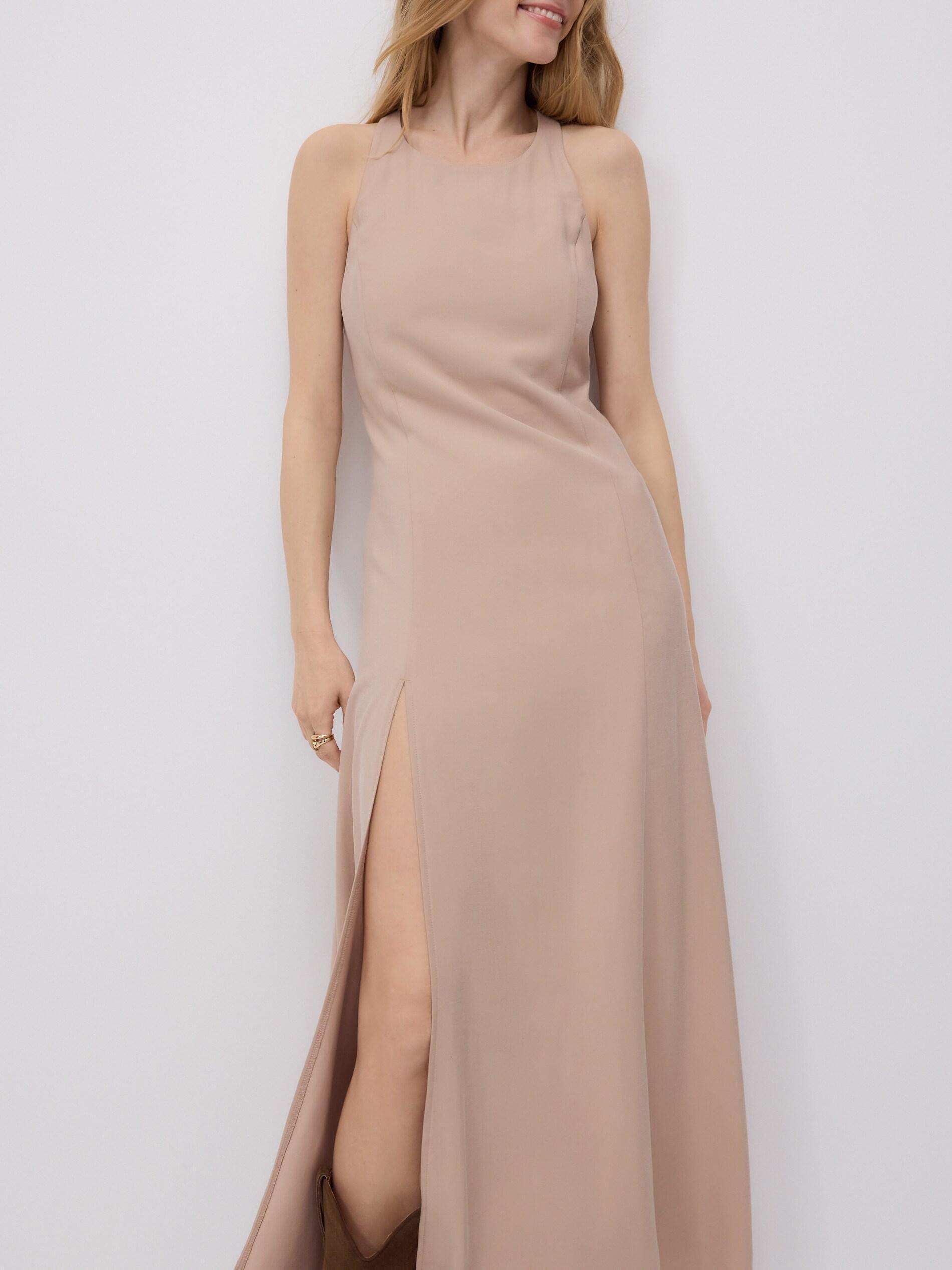 BEIGE Viscose rich midi dress, Beige, large image number 3