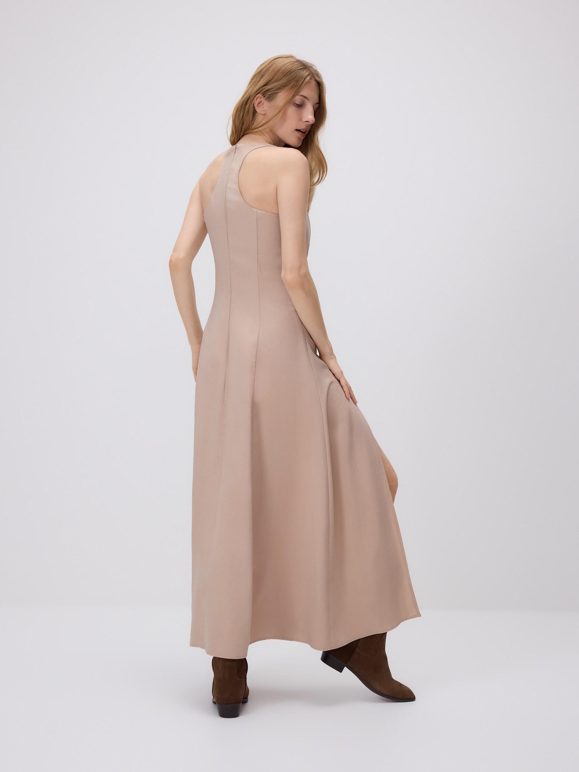 BEIGE Viscose rich midi dress, Beige, large image number 4