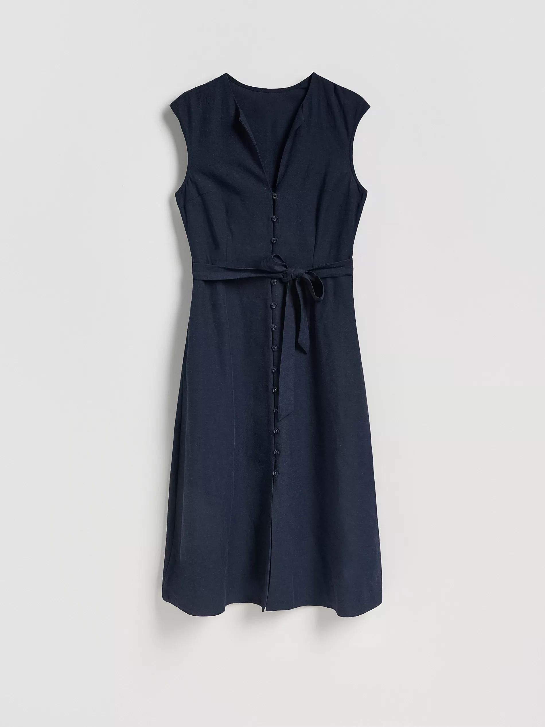 NAVY Midi dress with linen blend, , large image number 7