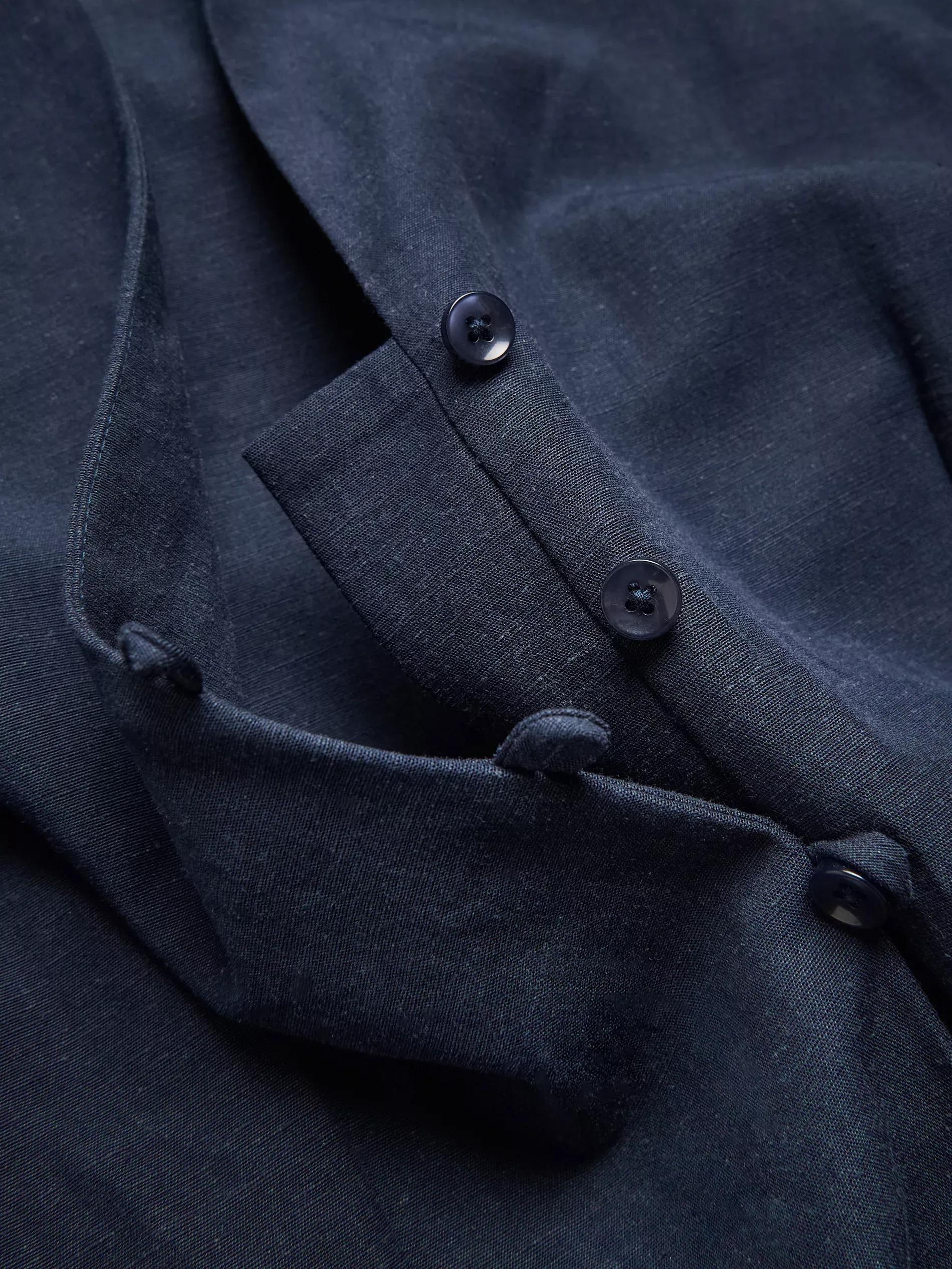 NAVY Midi dress with linen blend, , large image number 8