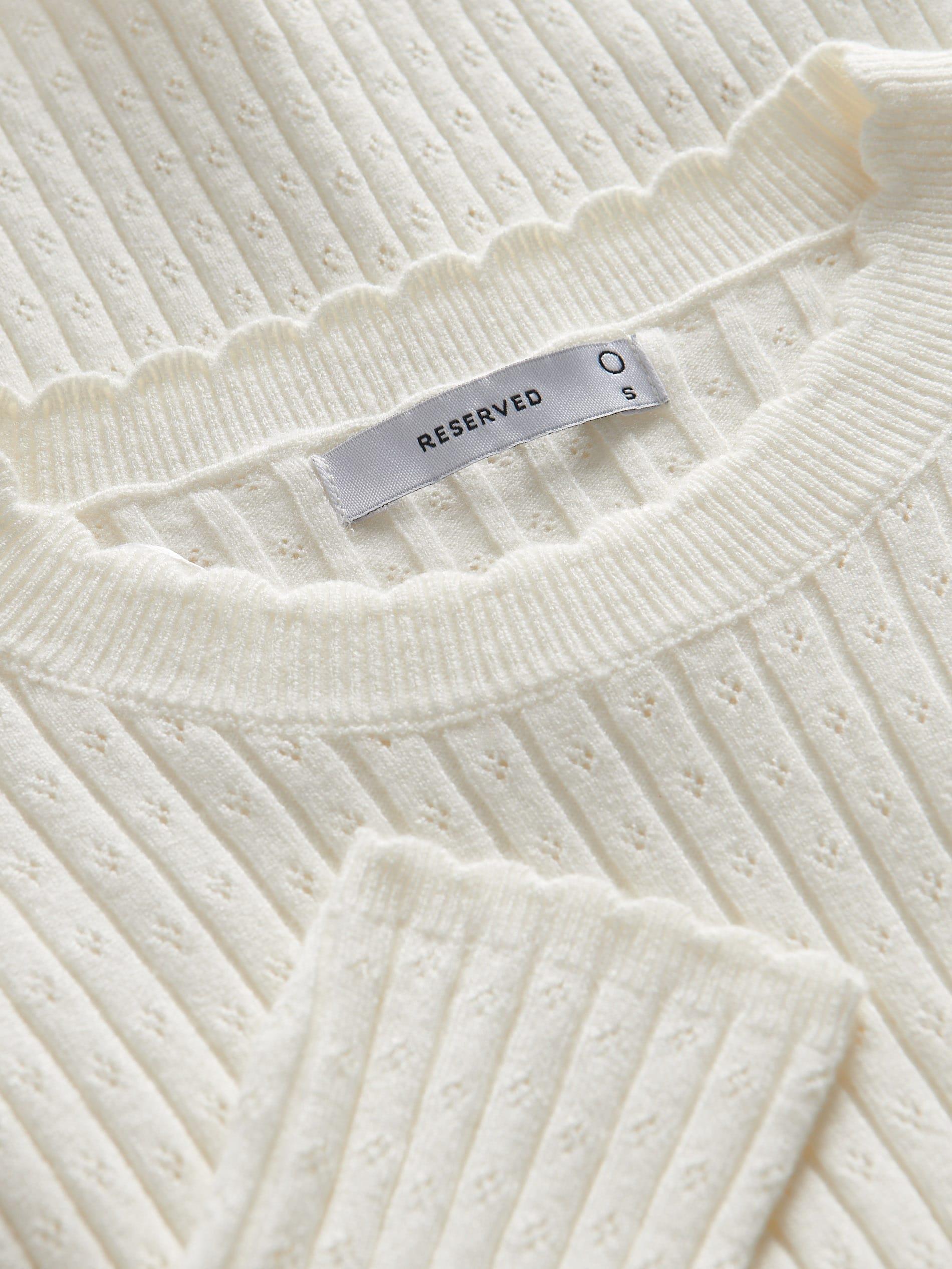 Cream Ribbed Blouse, , large image number 5