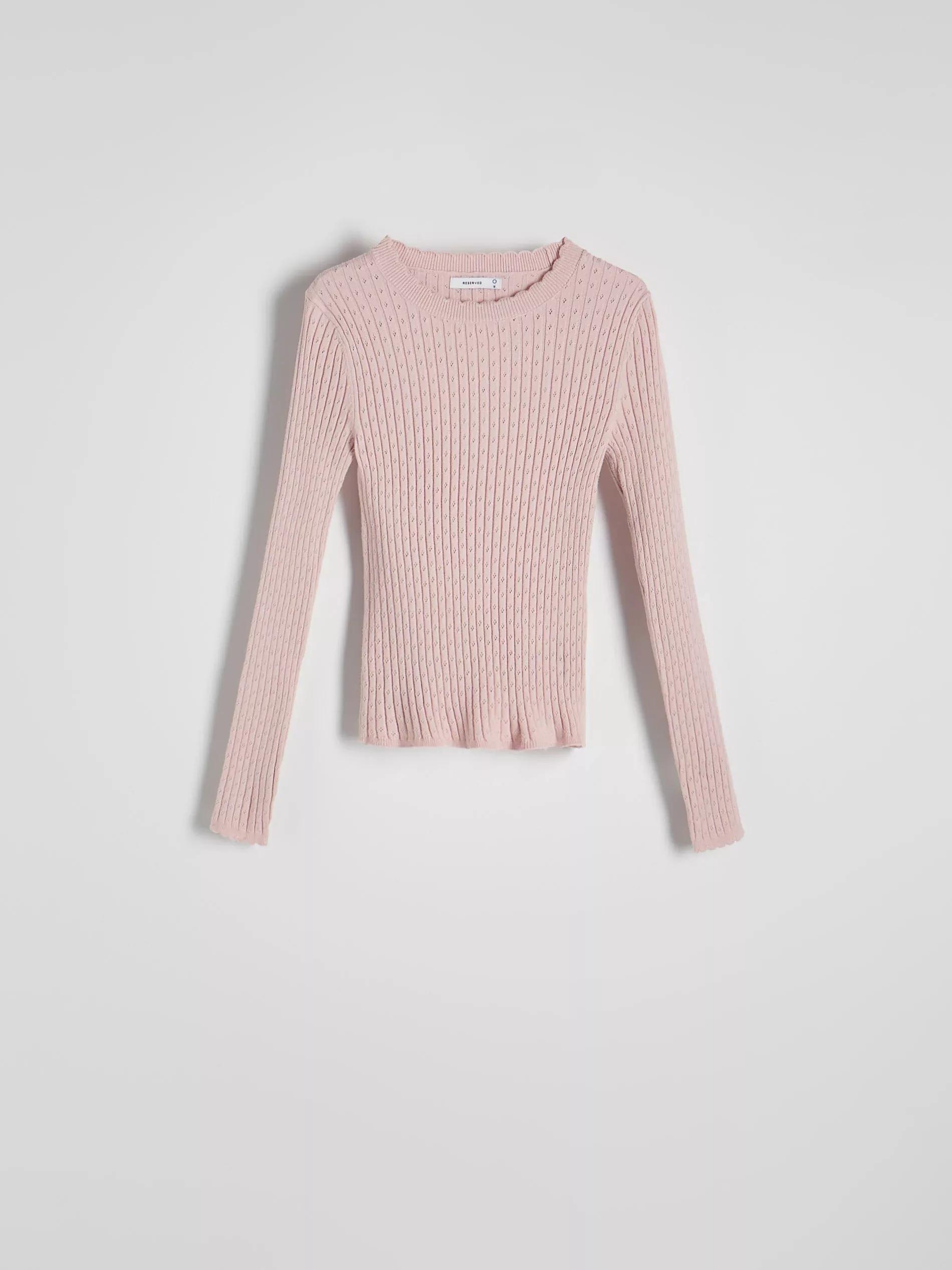 Pink Ribbed Casual Cropped Blouse, , large image number 4