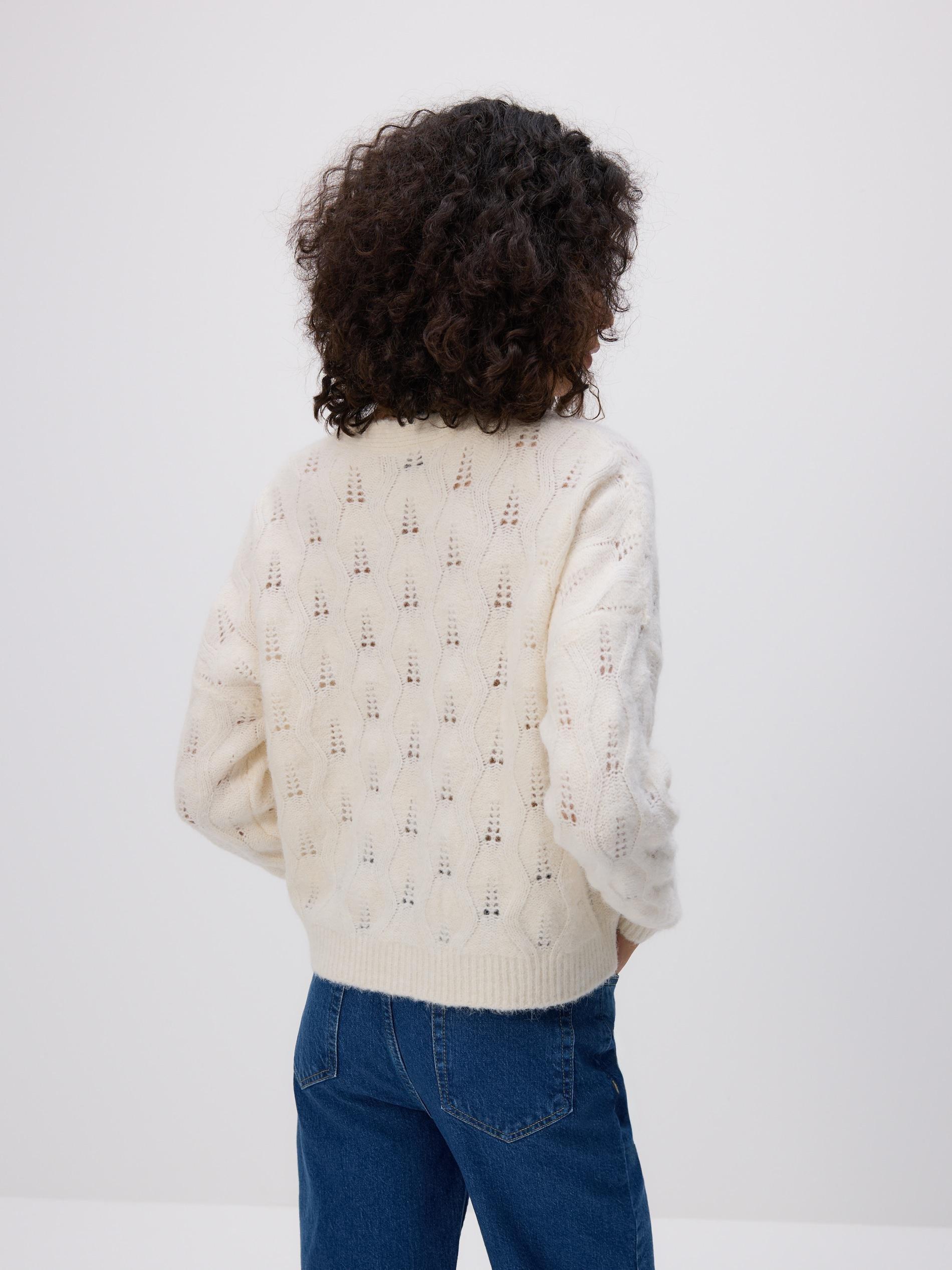 Beige Cardigan With Tie Detail, , large image number 4