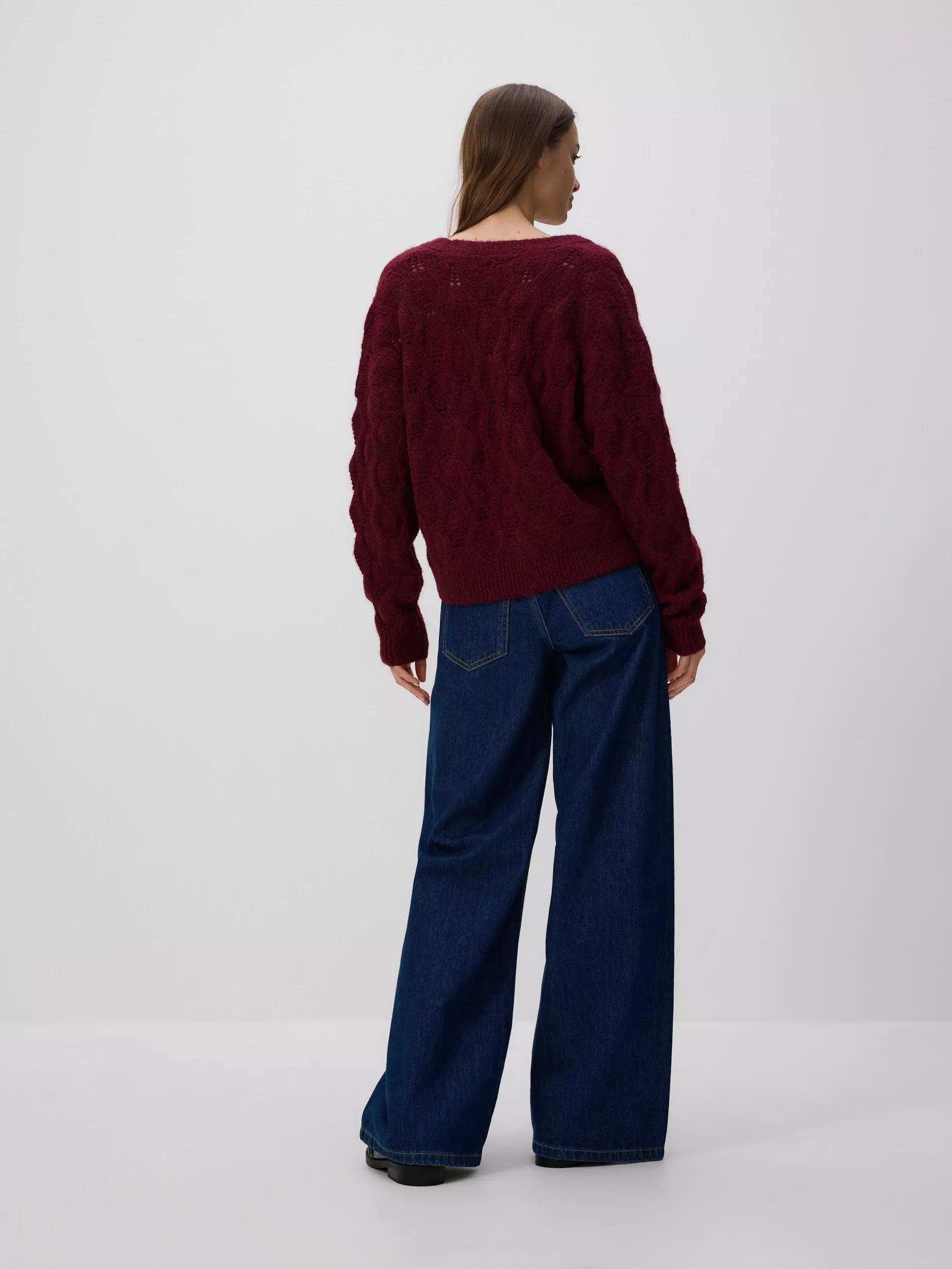 Maroon Cardigan With Tie Detail, , large image number 3