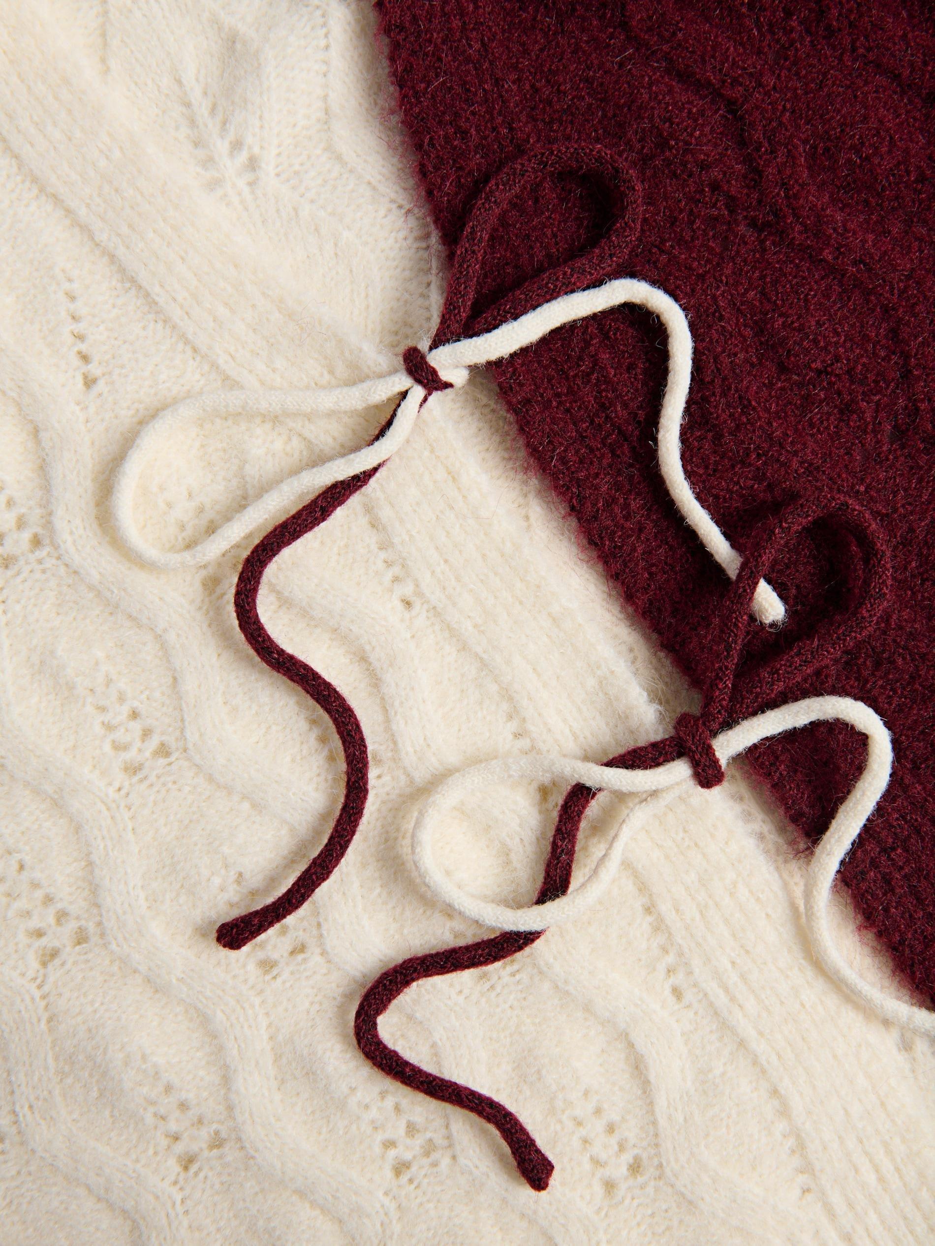 MAROON Cardigan with tie detail, Burgundy, large image number 5