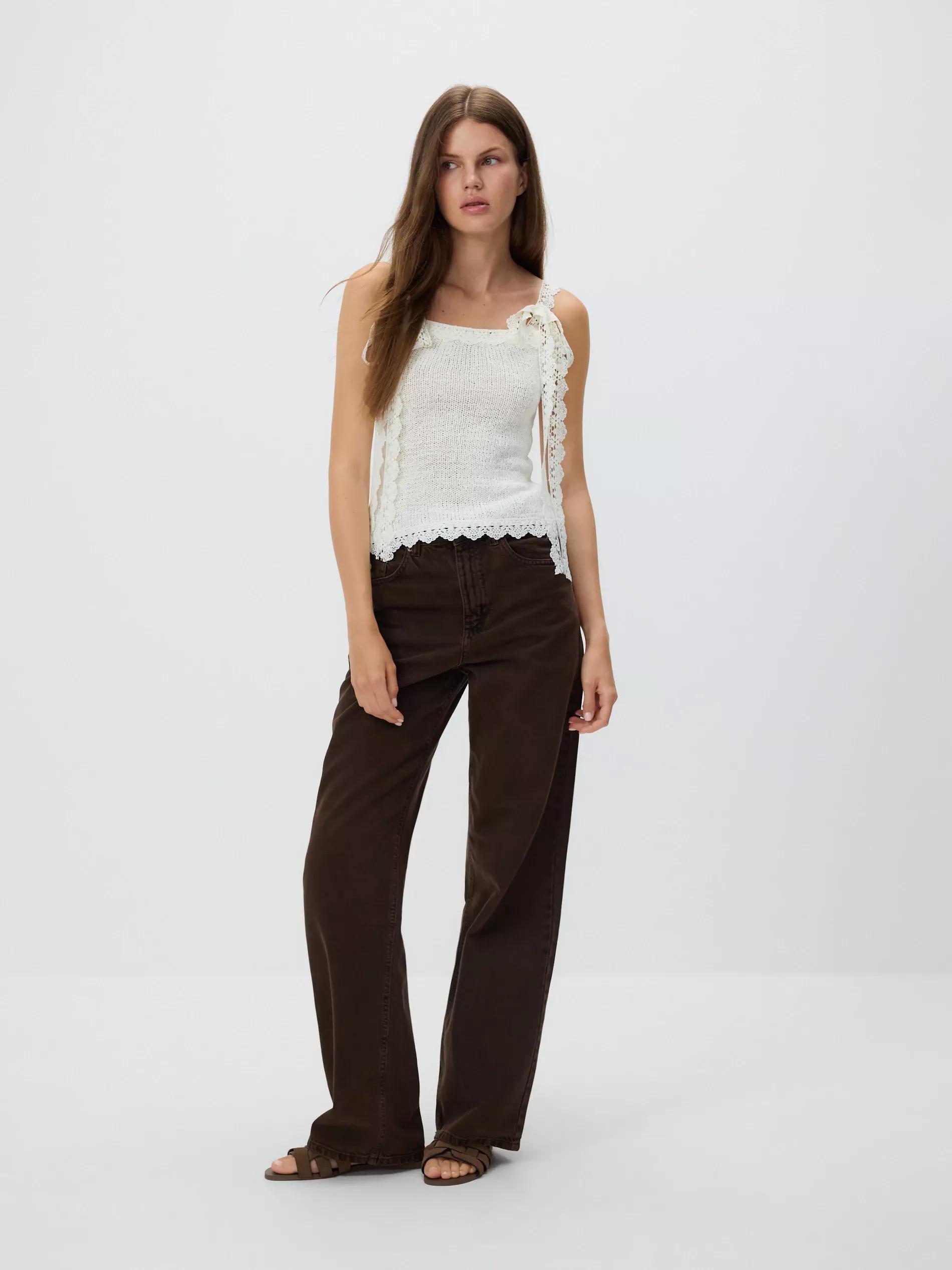 NUDE Top with lace detailing, , large image number 0