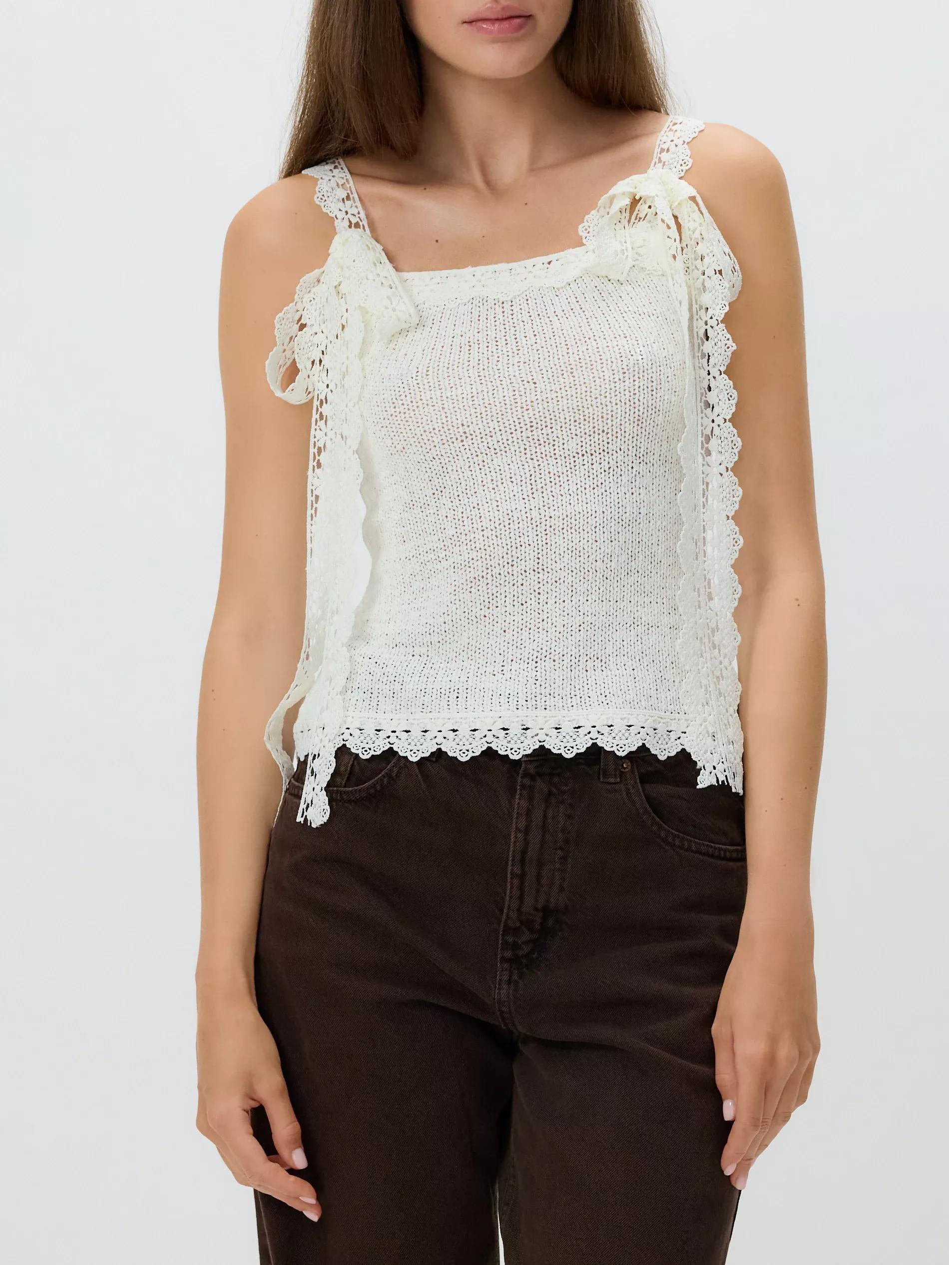 NUDE Top with lace detailing, , large image number 1