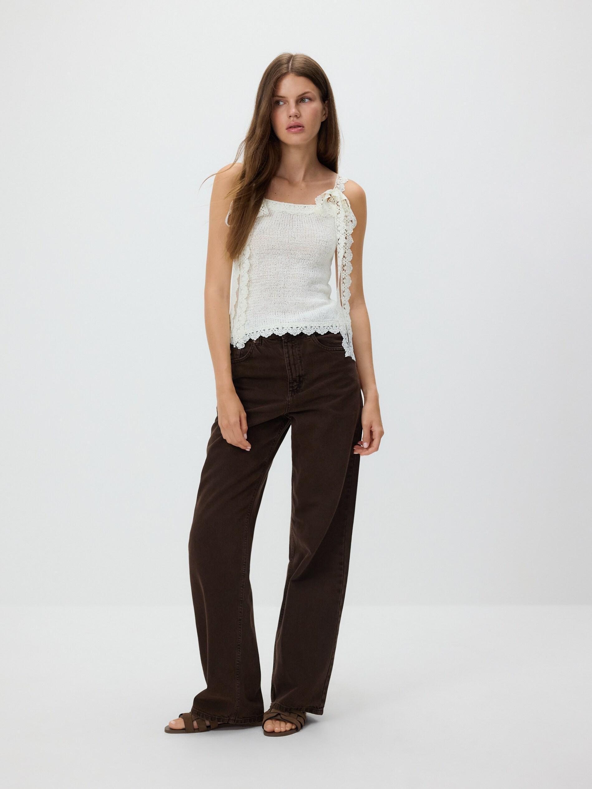 NUDE Top with lace detailing, Ivory, large image number 1