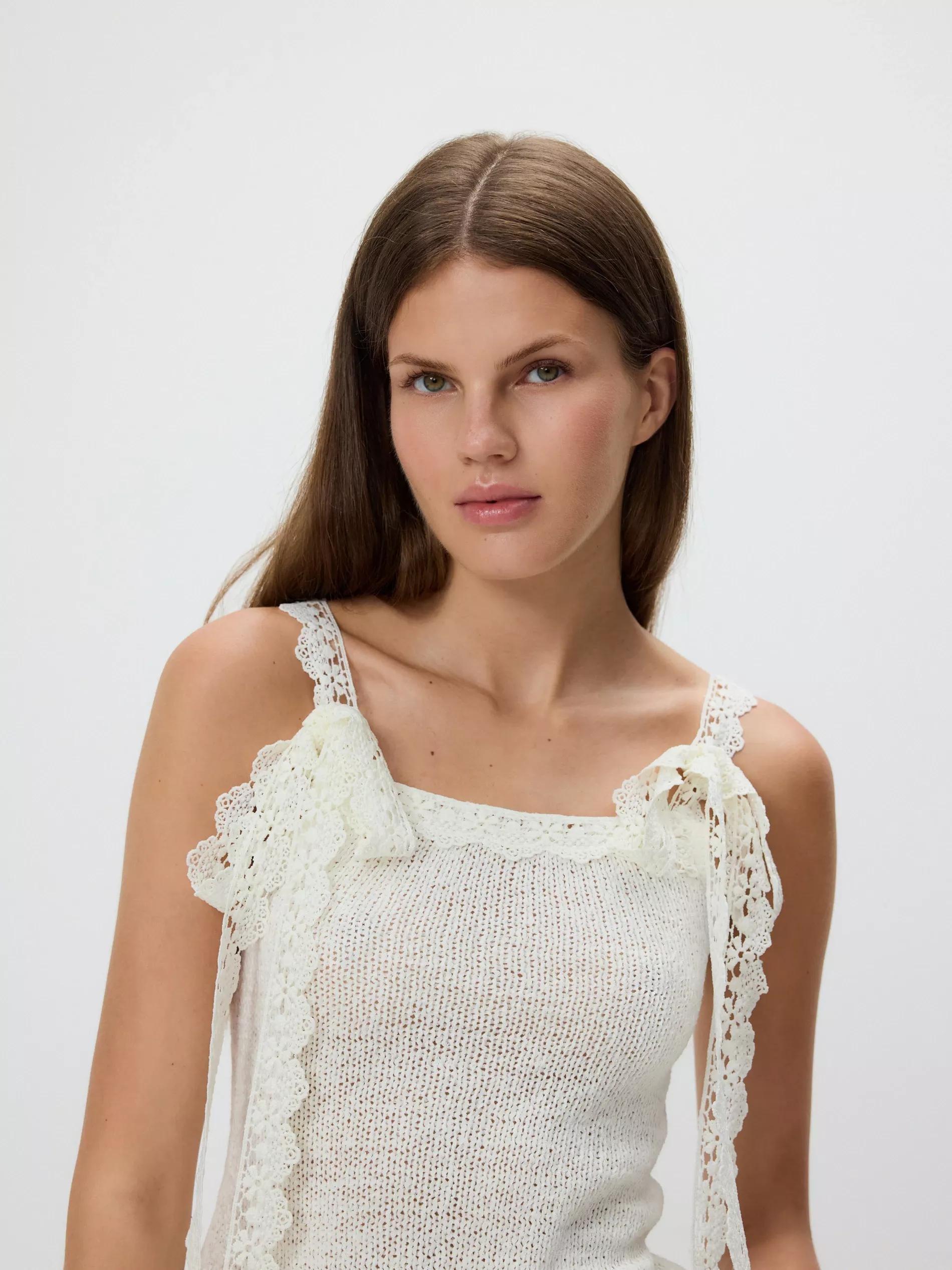 NUDE Top with lace detailing, , large image number 2