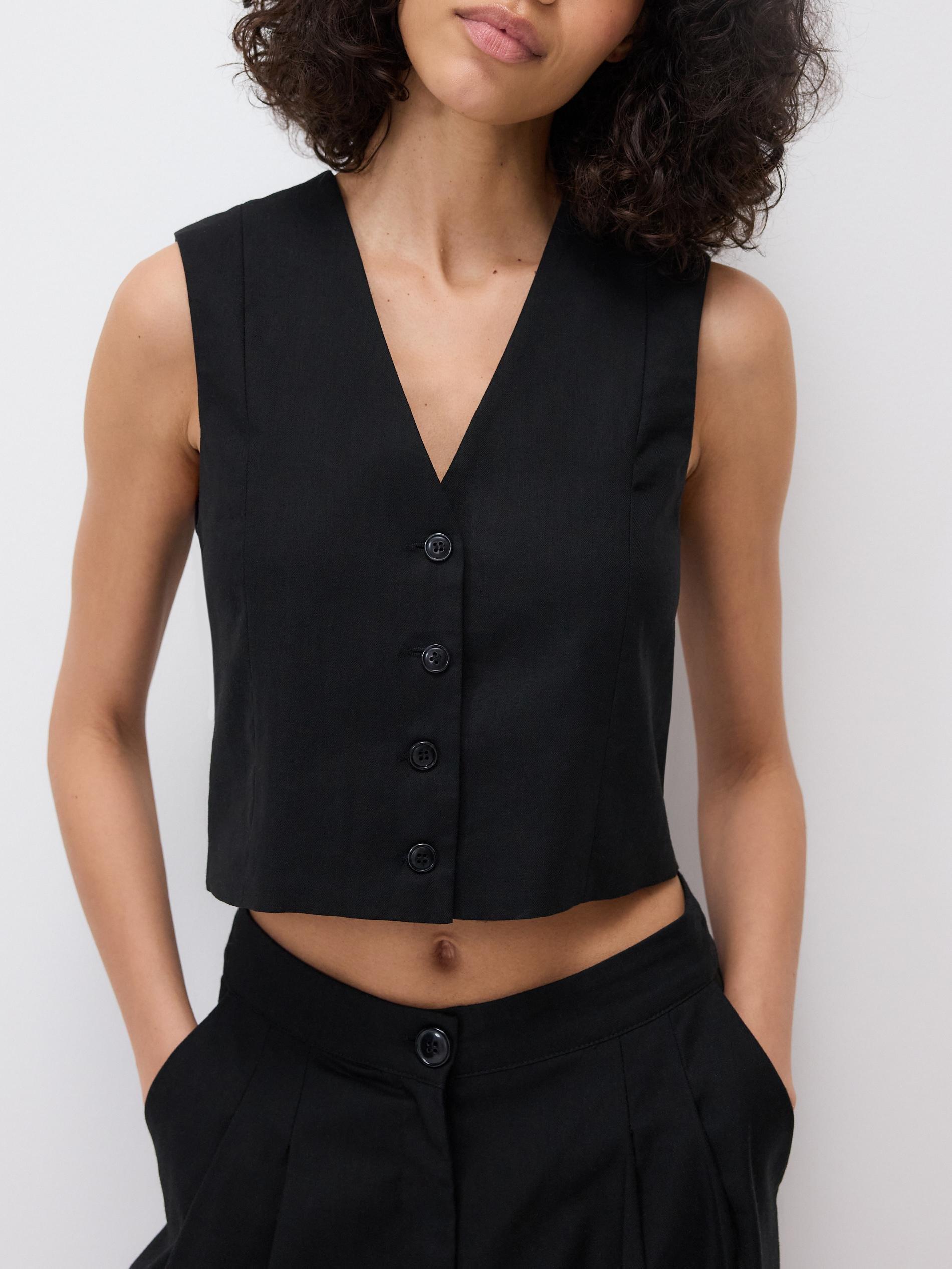 Black Classic Vest, Black, large image number 0