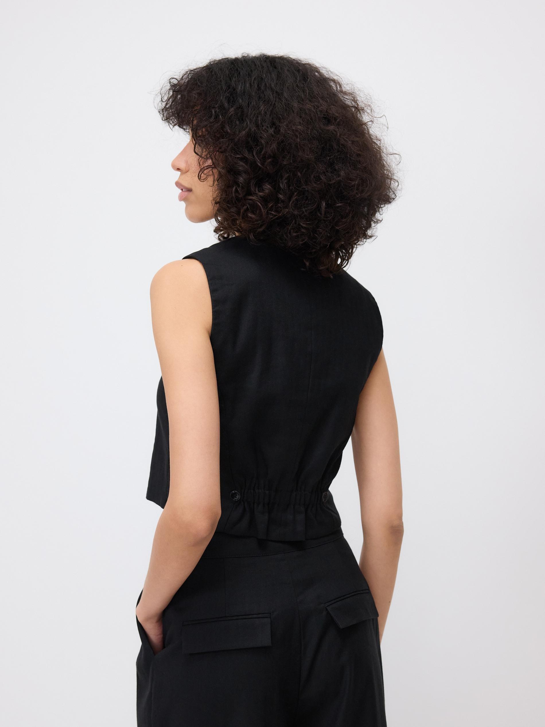 Black Classic Vest, Black, large image number 1