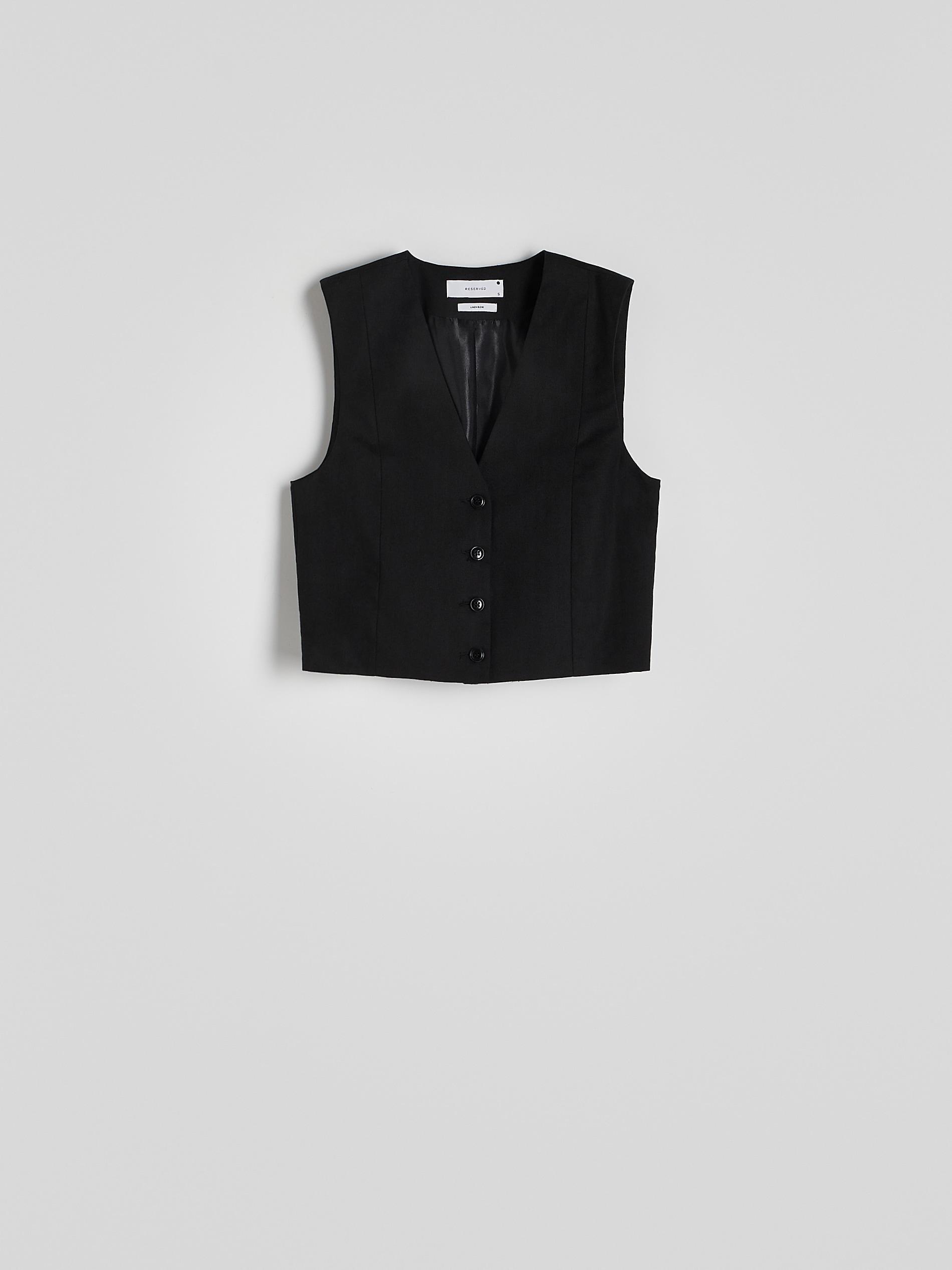 Black Classic Vest, Black, large image number 5