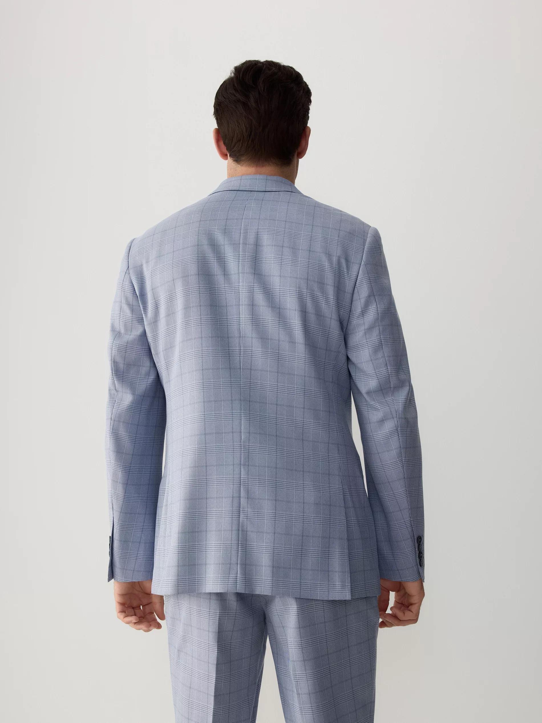 Blue Check Slim Fit Blazer, Blue, large image number 4